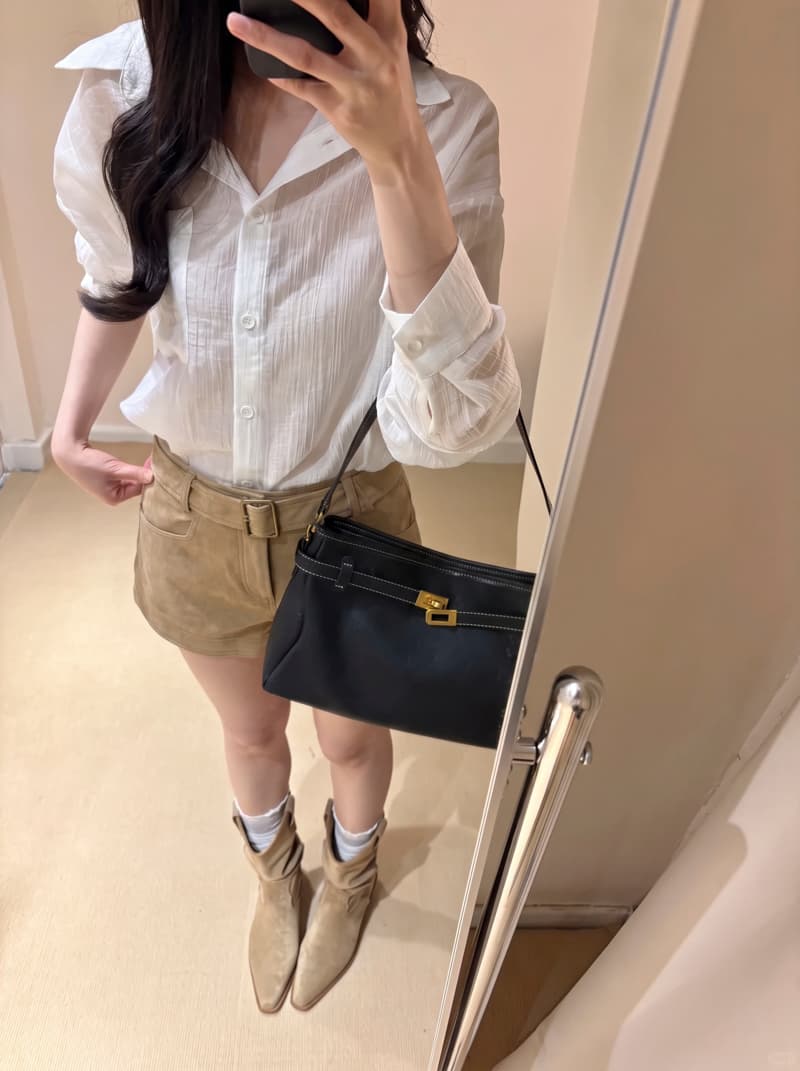 실사 2026 가을 새로운 아메리칸 레트로 스웨이드 원단 외출용 반바지 여성 다용도 출퇴근 핫걸 짧은 부츠 팬츠 상세 이미지 12