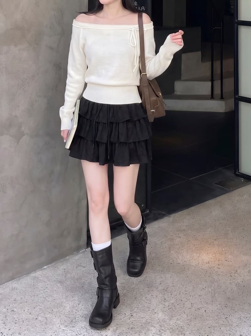 실사 가을 겨울 새로운 하이웨이스트 허리밴드 프릴 스웨이드 원단 반신 스커트 한 마디 미니 스커트 케이크 드레스 여성 상세 이미지 1