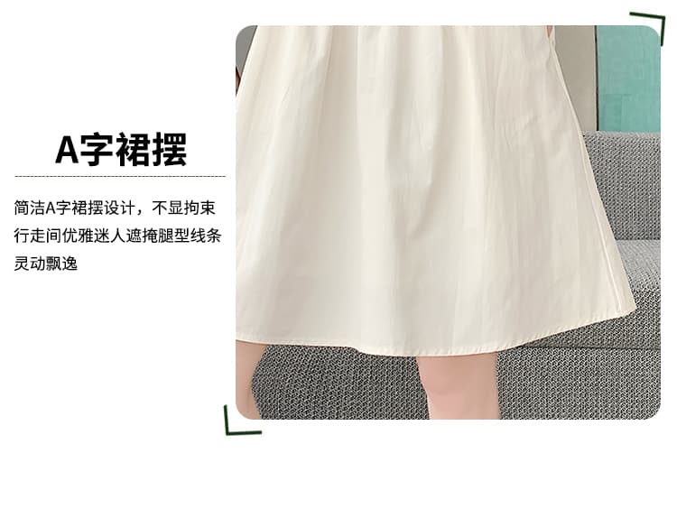 실사 2026 여름 한 부서 미니멀리즘 표지 넓적 다리 슬림해 보이는 핀치 Pleat 워크웨어 5 점 치마 퍼프 한 마디 반신 스커트 벨트 포함 상세 이미지 12