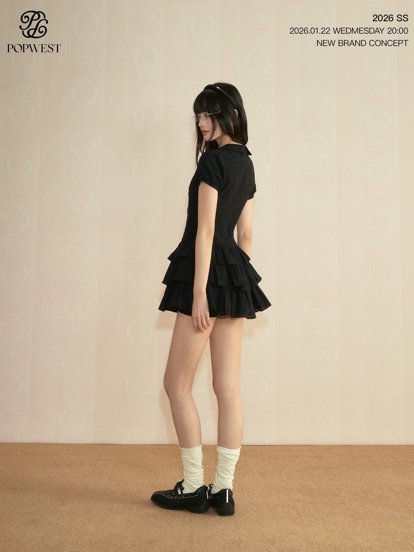 popwest 오리지널 학원 스타일 거품 소매 셔츠 드레스 허리 수축 다용도 핫걸 치마 A라인 스커트 미니 스커트 이미지 4