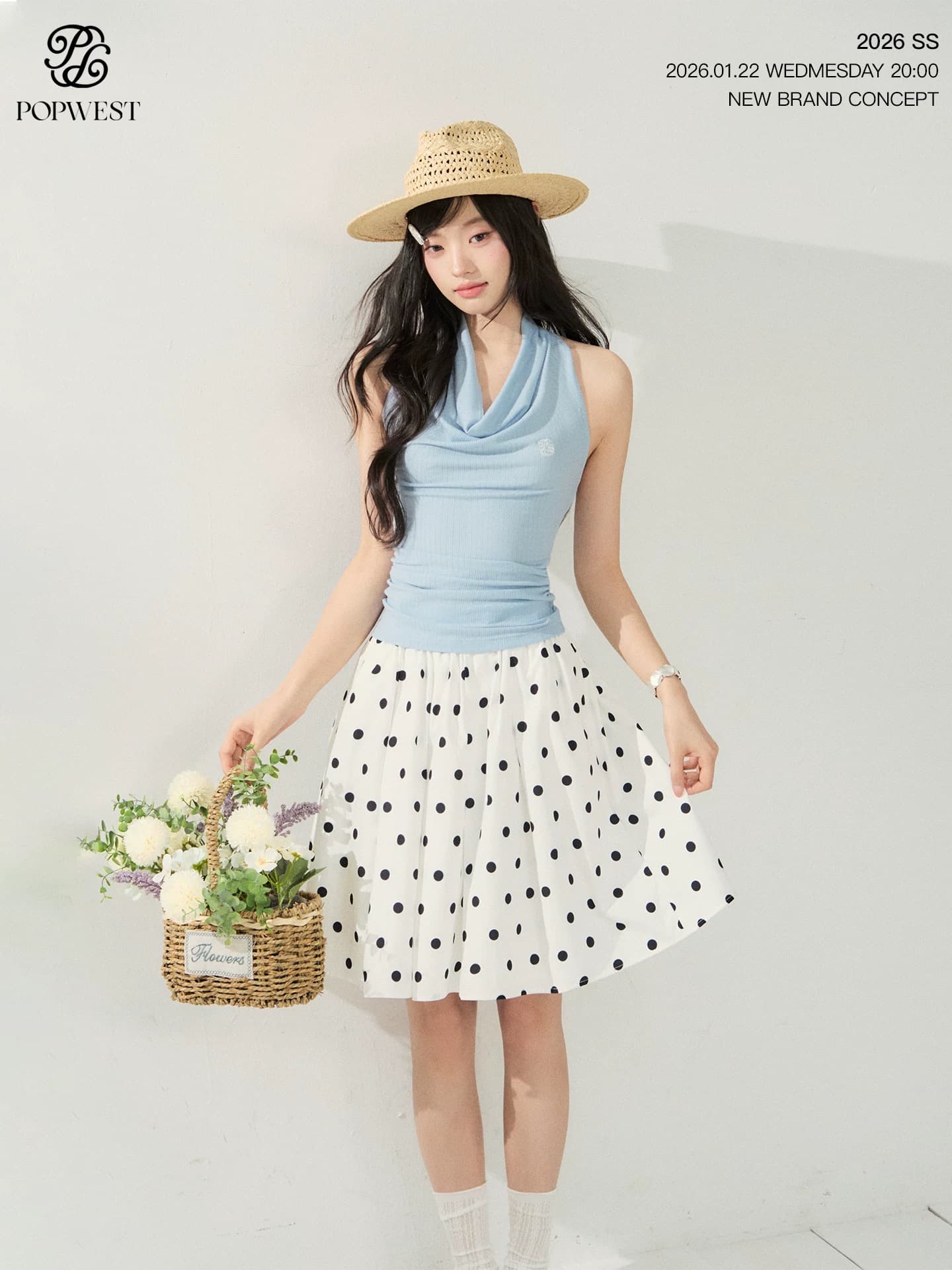 popwest 丨 오리지널 아메리칸 핫걸 몸매 가꾸기 흔들다 칼라 행침 목 여름 민소매 조끼 슬림해 보이는 맨위 이미지 3