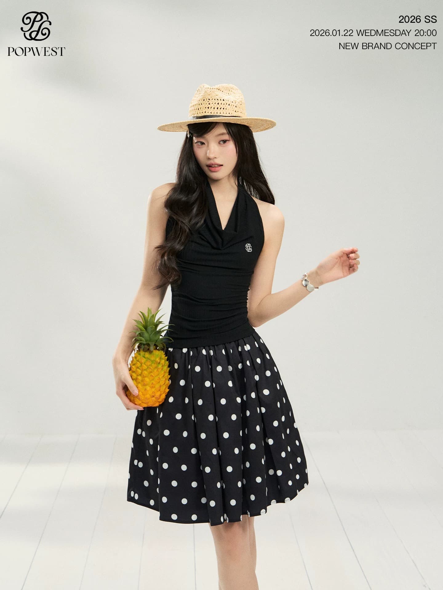 popwest 丨 오리지널 아메리칸 핫걸 몸매 가꾸기 흔들다 칼라 행침 목 여름 민소매 조끼 슬림해 보이는 맨위 이미지 2