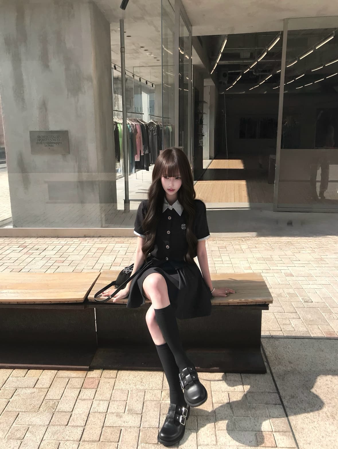 여름 배색 패치워크 페이크 레이어드 반팔 후드티 오픈 가디건 맨위 재킷 퍼프 반 스커트 세트 여성 이미지 3