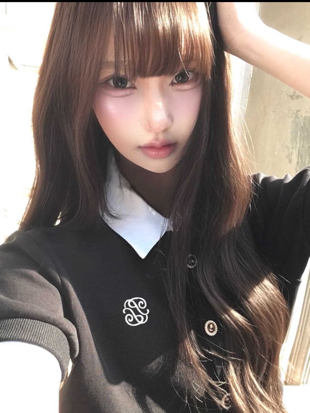 여름 배색 패치워크 페이크 레이어드 반팔 후드티 오픈 가디건 맨위 재킷 퍼프 반 스커트 세트 여성 상세 이미지 6