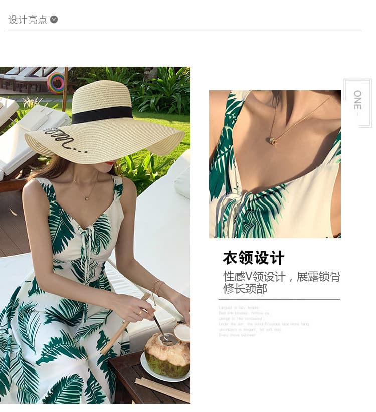 삼아 관광 백리스 슬립 드레스 쉬폰 슈퍼 요정 롱 스커트 태국 해변가 사진 찍기 옷 휴가 해변 드레스 상세 이미지 2