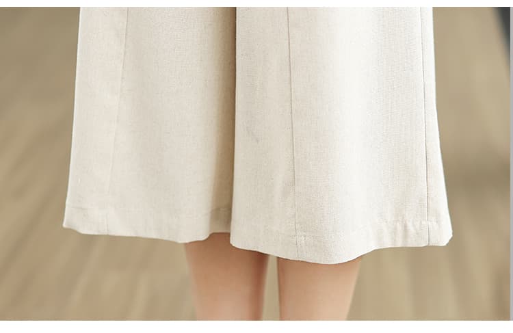 실사 면 린넨 문예 7부 바지 여성 여름 얇은 스타일 2026 신제품 루즈핏 슬림해 보이는 하이웨이스트 다용도 넓은 다리 캐주얼 바지 상세 이미지 35