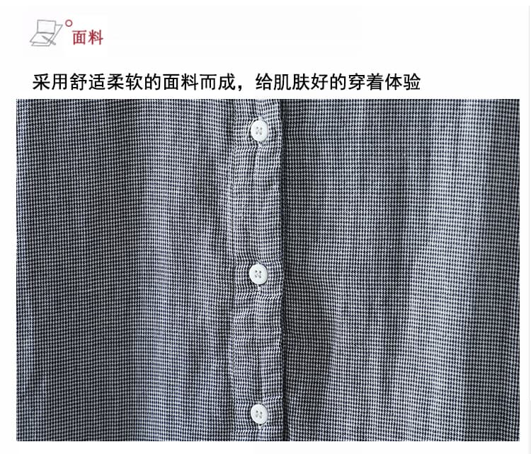 실사 2026 가을 의상 새로운 한국 스타일 루즈핏 작은 청신 순면 작은 셔츠 외출용 작은 격자 긴팔 여성 셔츠 상세 이미지 6
