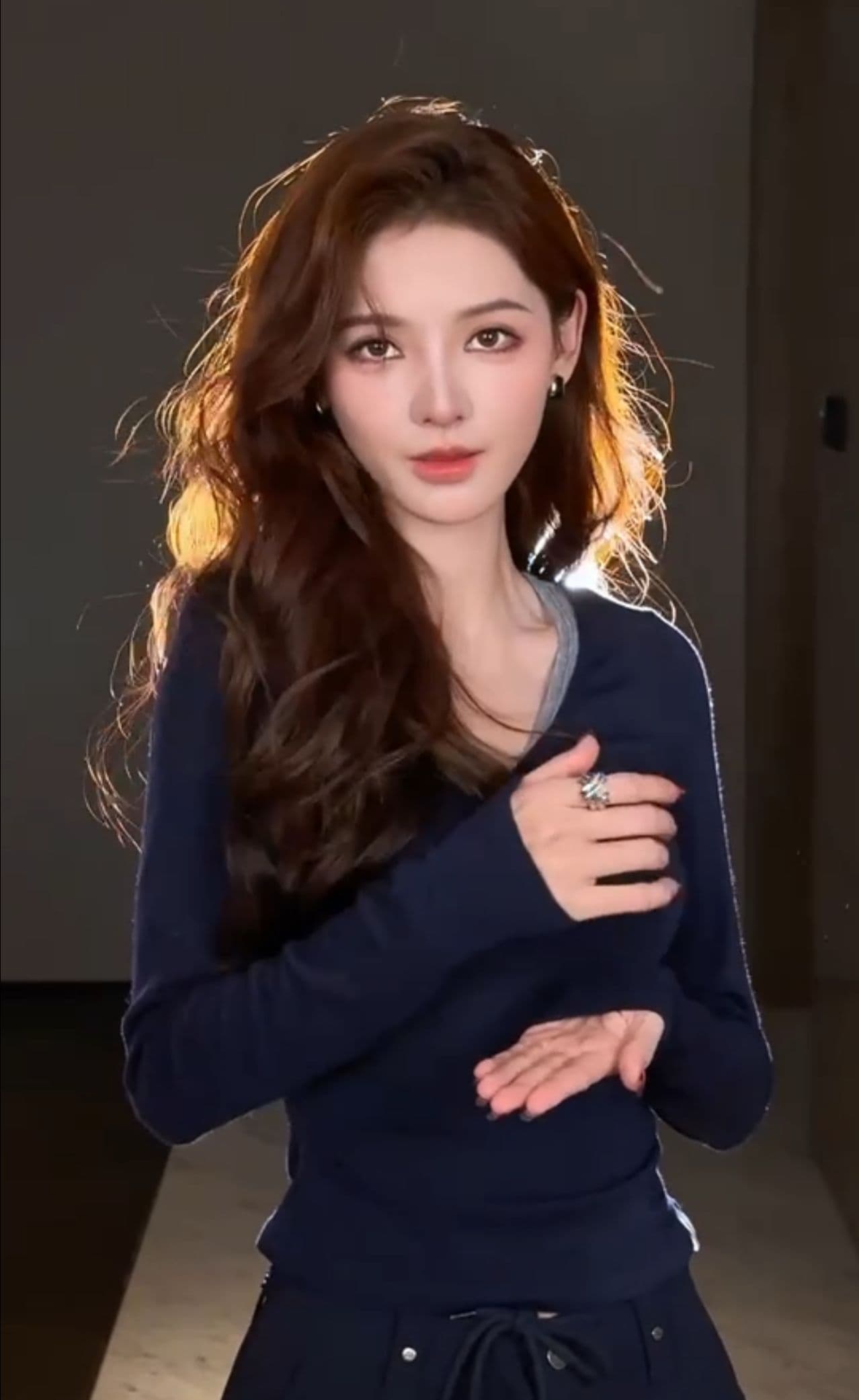 흰색 사슴 장 줘 크 사이 같은 단락 잘 생긴 ~ 중 이른 가을 착용 가져 가라. 한 부서 분위기 센스 페이크 레이어드 긴팔 맨위 니트 스웨터 여성 이미지 3