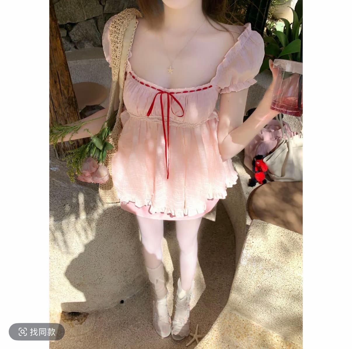 루이 茜 웨이 Sher S 한여름 정원 2.0 봄 여름 귀여운 바람 맨위 미니 스커트 로리타 r5998-1x 이미지 2