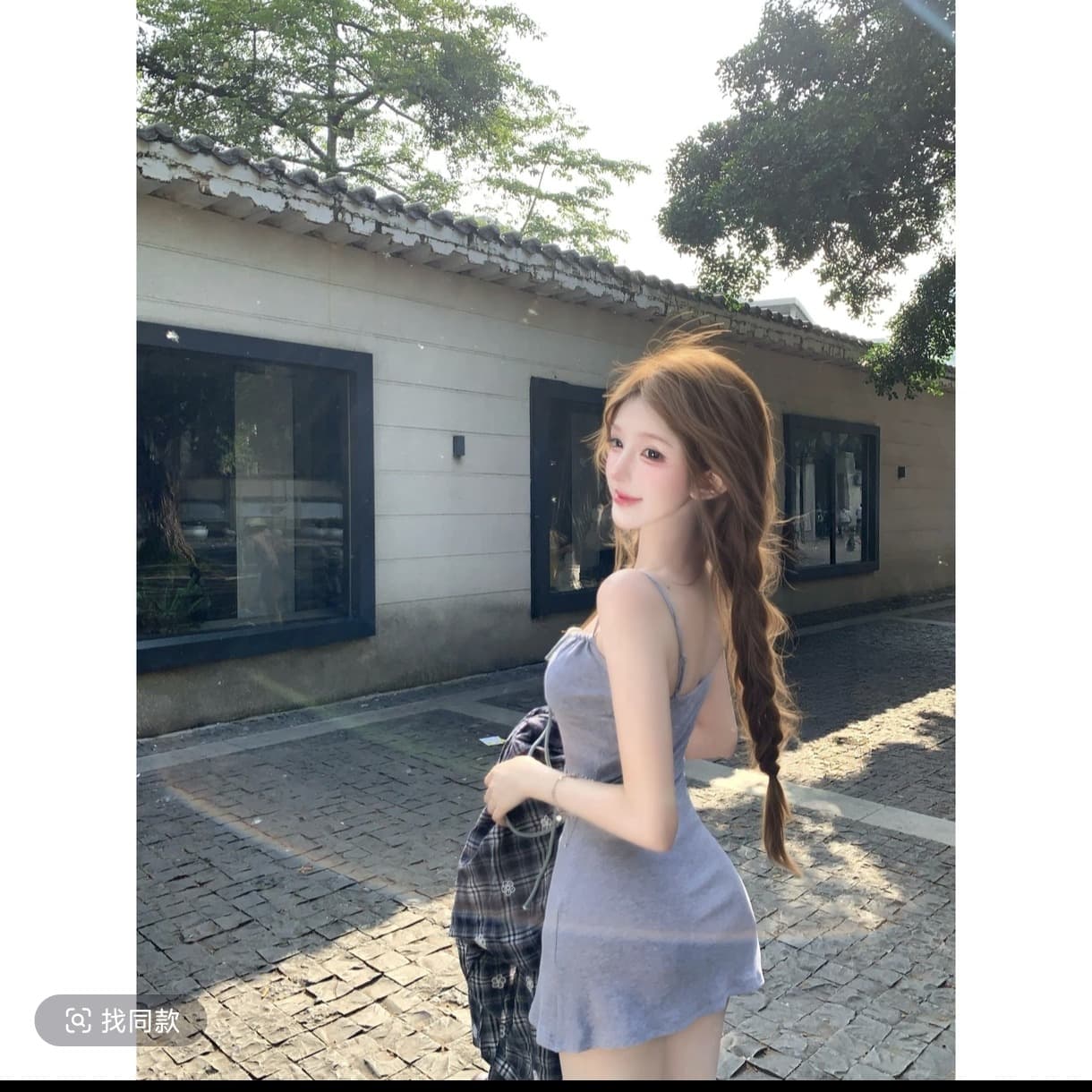루이 茜 웨이 Sher S 느긋한 휴일 여름 ins 바람 느긋한 슬립 드레스 셔츠 r66691-1h 이미지 4