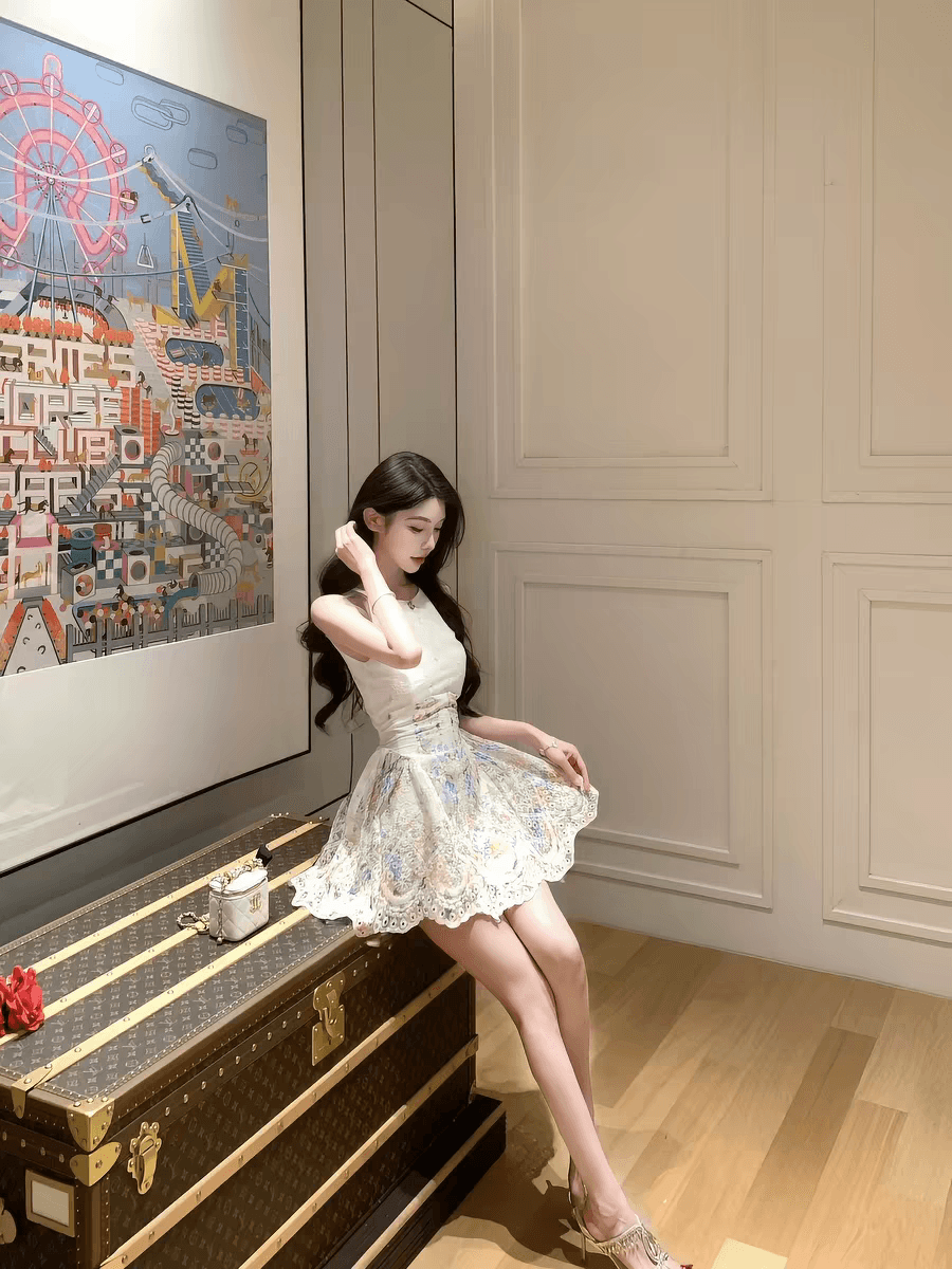 6 3 앨리스 꿈 나라 새로운 여름 드레스 허리 수축 꽃무늬 미니 스커트 섹시함 순수한 욕망 여성 드레스