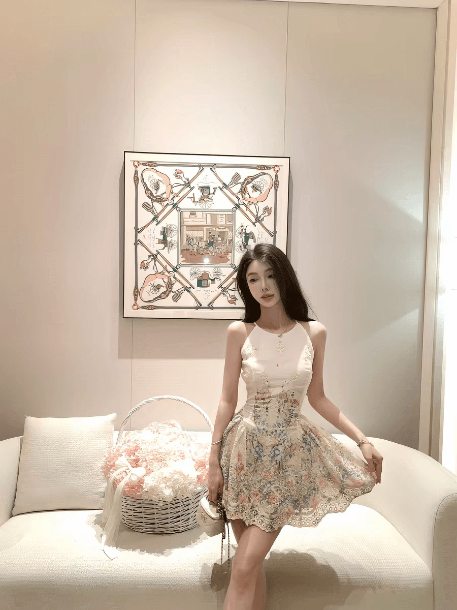 6 3 앨리스 꿈 나라 새로운 여름 드레스 허리 수축 꽃무늬 미니 스커트 섹시함 순수한 욕망 여성 드레스 이미지 3