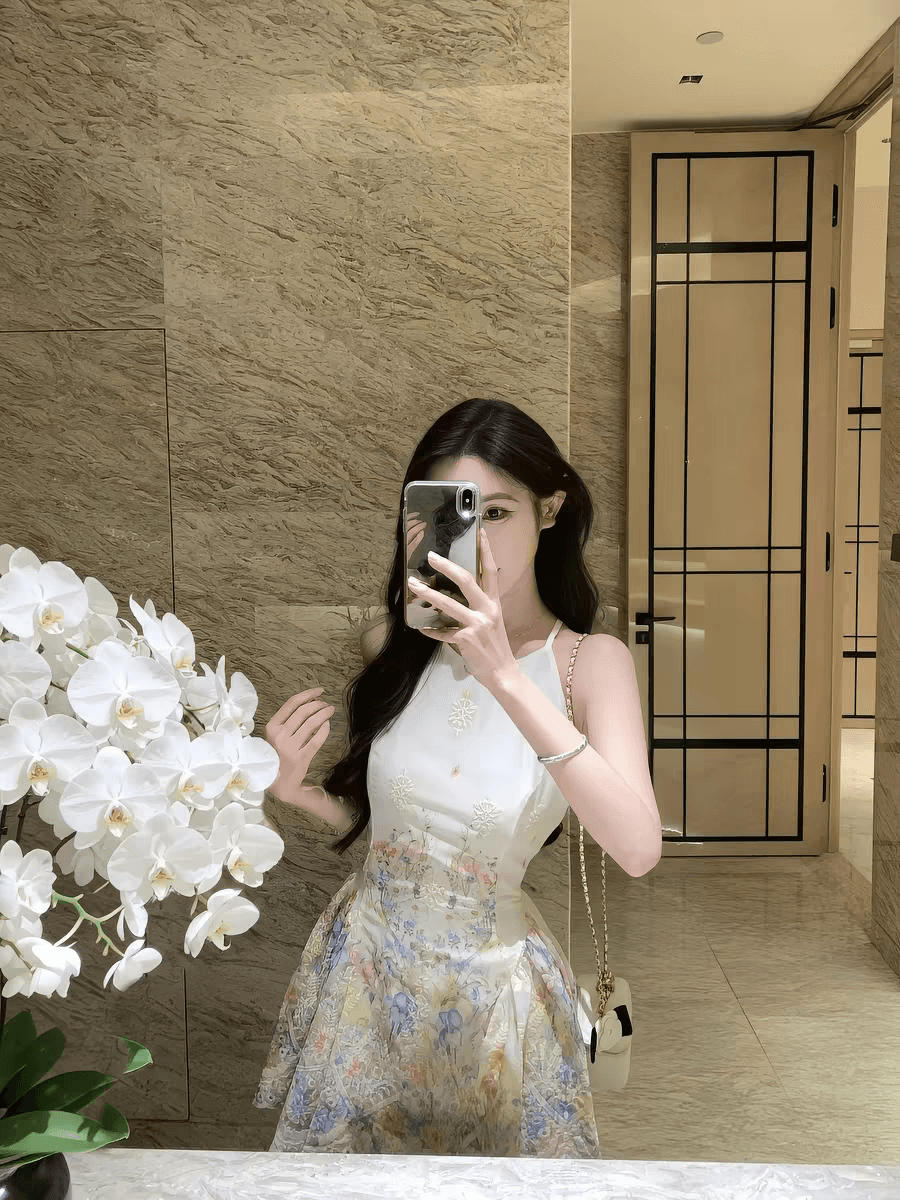 6 3 앨리스 꿈 나라 새로운 여름 드레스 허리 수축 꽃무늬 미니 스커트 섹시함 순수한 욕망 여성 드레스 이미지 4