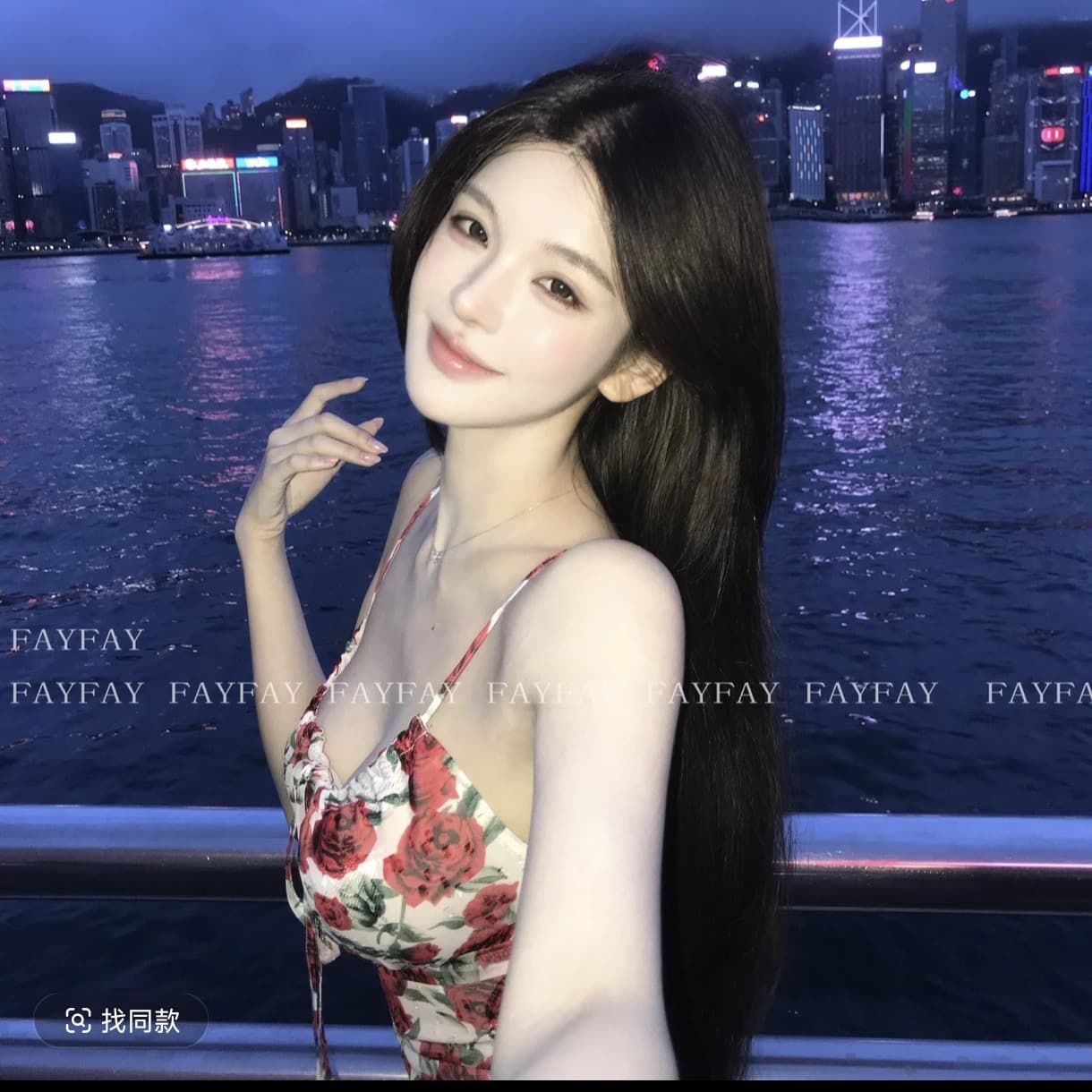 장미 비밀 상황 순수한 욕망 바람 장미 꽃무늬 슬립 스트랩 허리 수축 슬림해 보이는 휴가 드레스 이미지 5