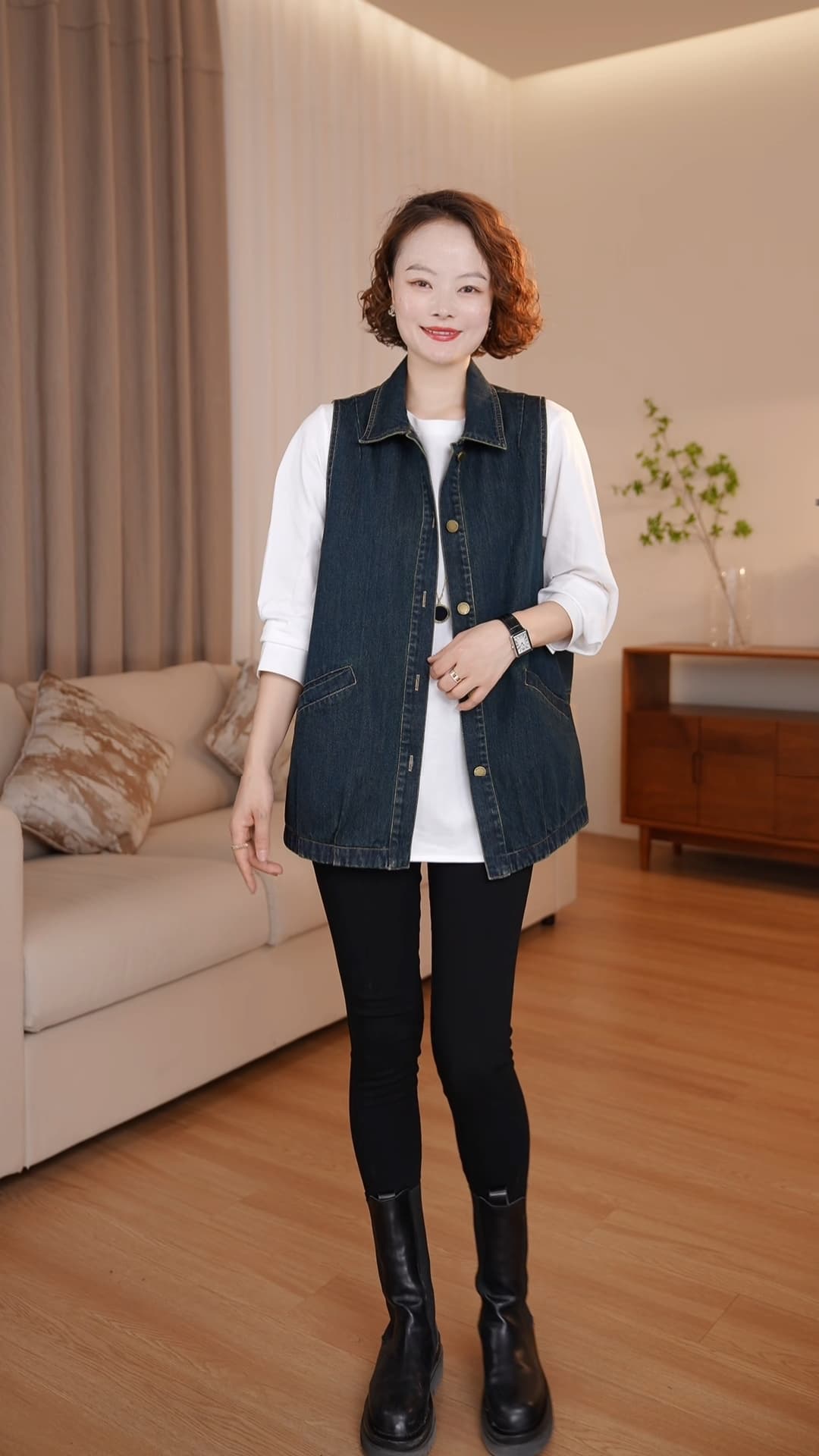 2026 봄 새로운 유럽 역 데님 워시 물 조끼 여자 다용도 캐주얼 패션 미니멀리즘 연령 감소 조끼 맨위 상세 이미지 4