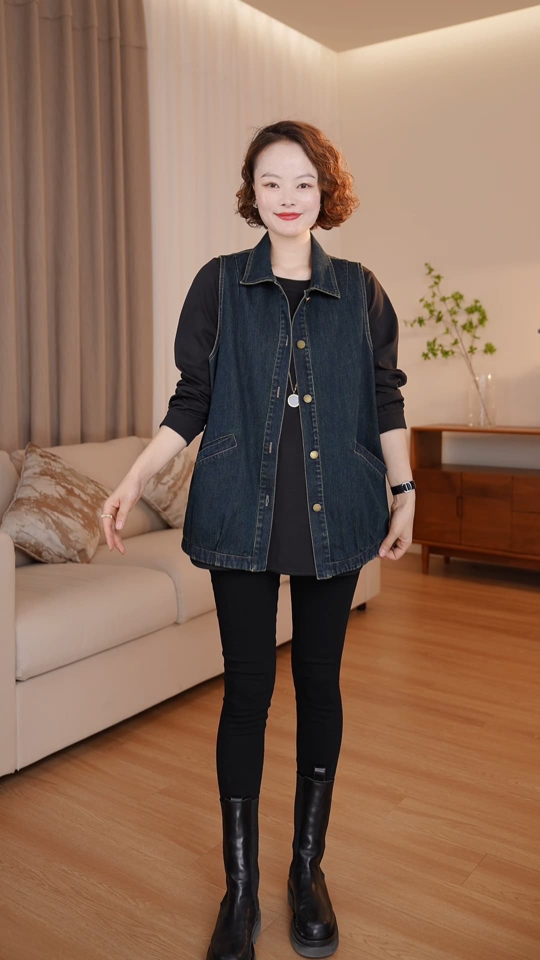 2026 봄 새로운 유럽 역 데님 워시 물 조끼 여자 다용도 캐주얼 패션 미니멀리즘 연령 감소 조끼 맨위 상세 이미지 10