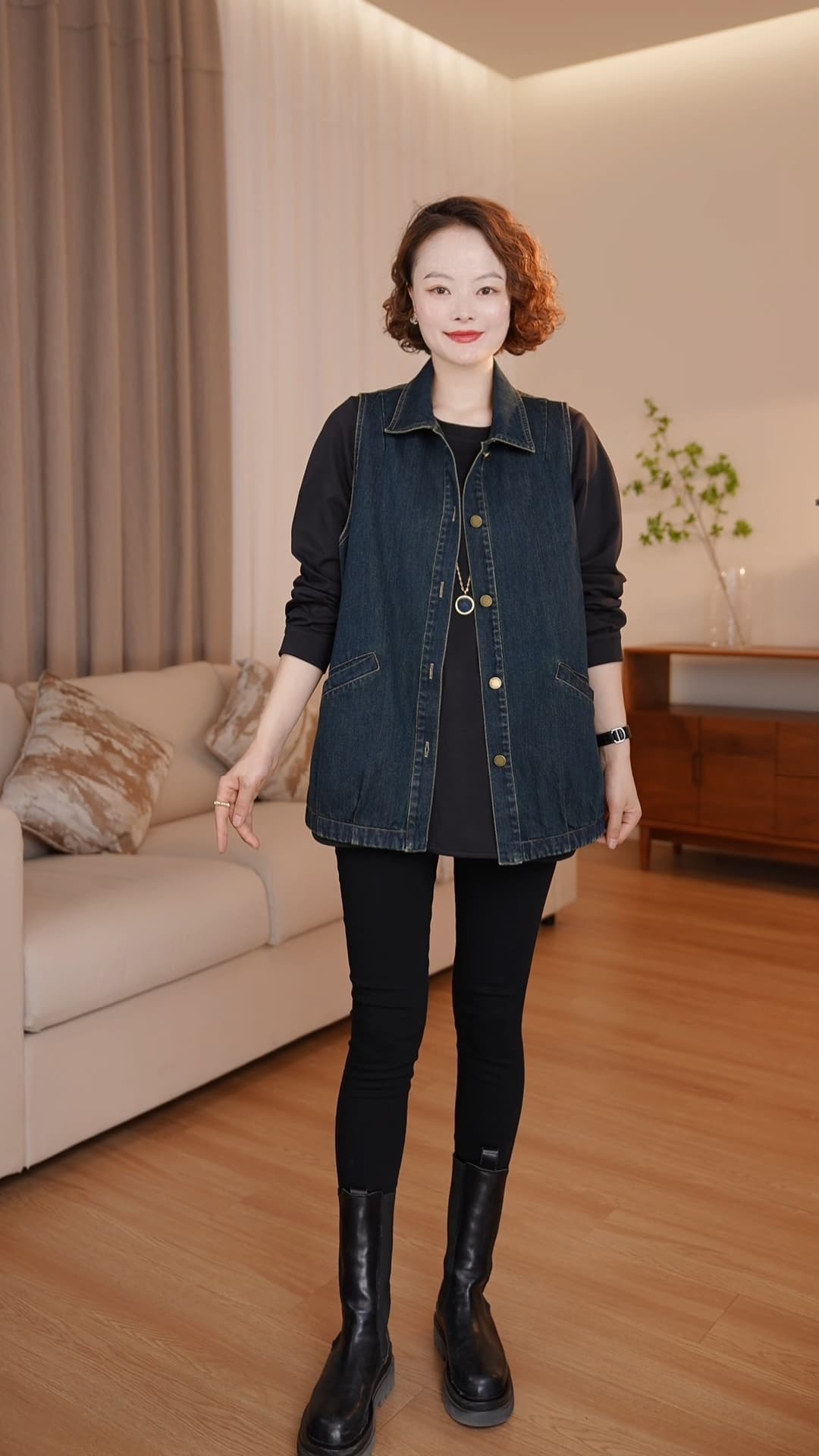2026 가을 새로운 유럽 역 데님 워시 물 조끼 여자 다용도 캐주얼 패션 미니멀리즘 연령 감소 조끼 맨위 상세 이미지 3