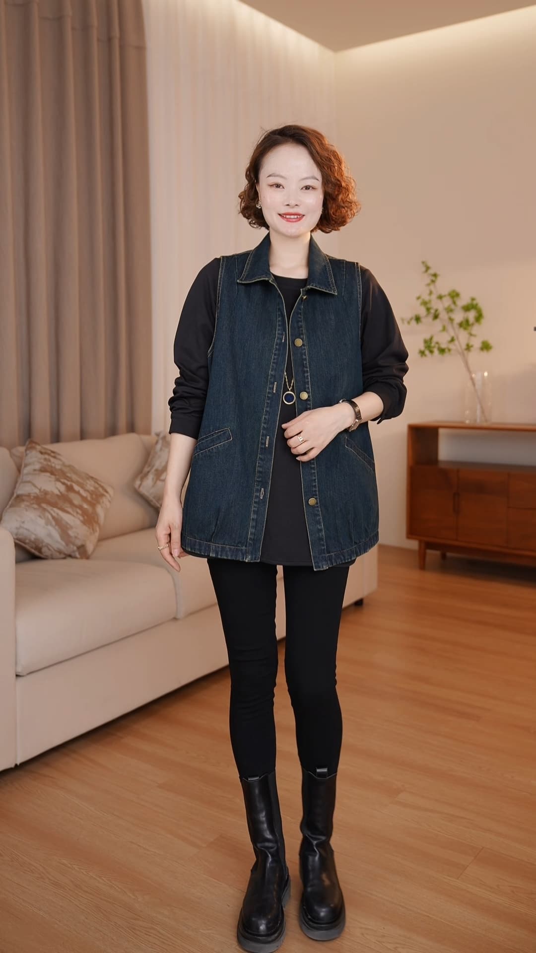 2026 가을 새로운 유럽 역 데님 워시 물 조끼 여자 다용도 캐주얼 패션 미니멀리즘 연령 감소 조끼 맨위 상세 이미지 5