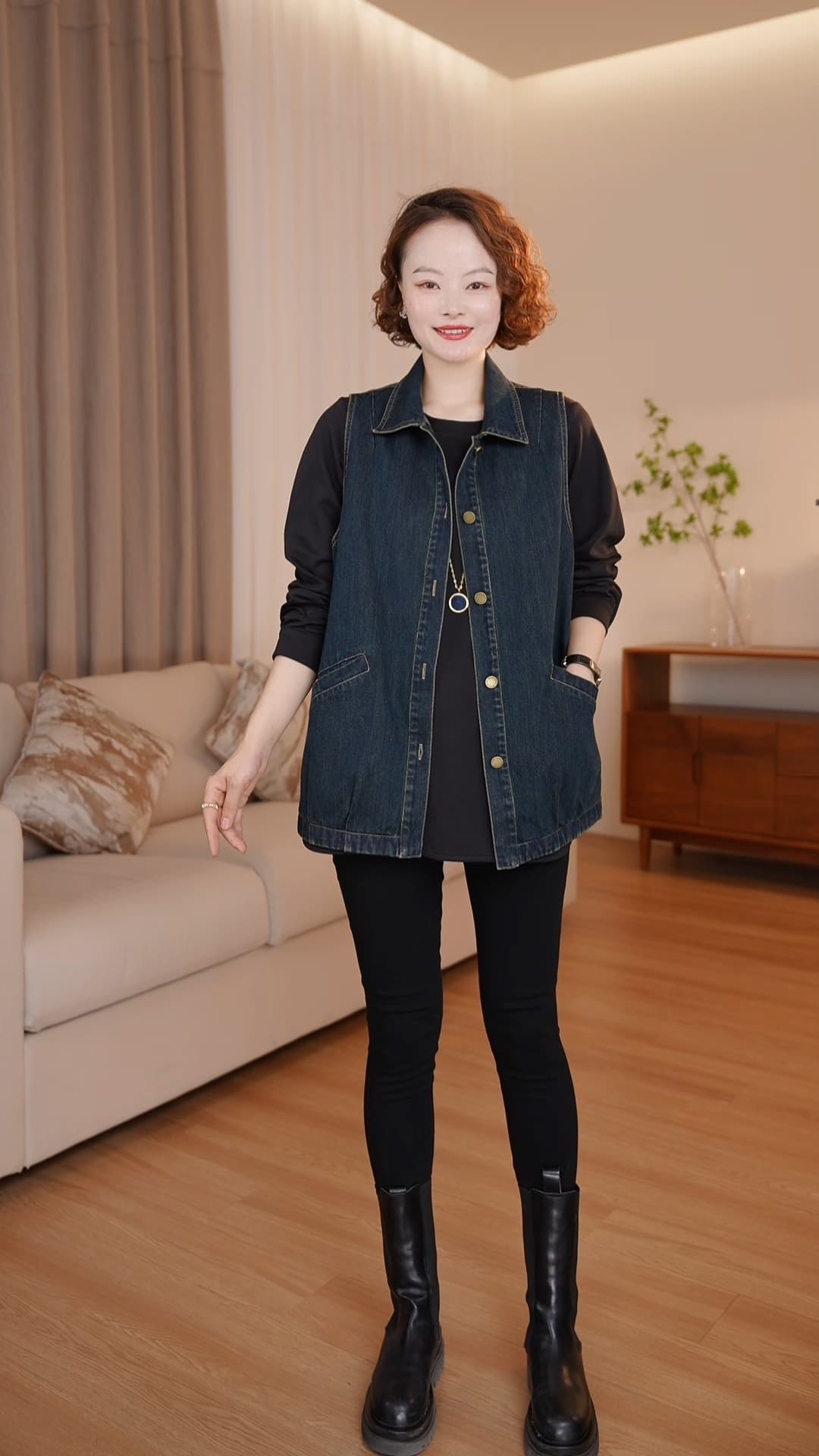 2026 가을 새로운 유럽 역 데님 워시 물 조끼 여자 다용도 캐주얼 패션 미니멀리즘 연령 감소 조끼 맨위 상세 이미지 6
