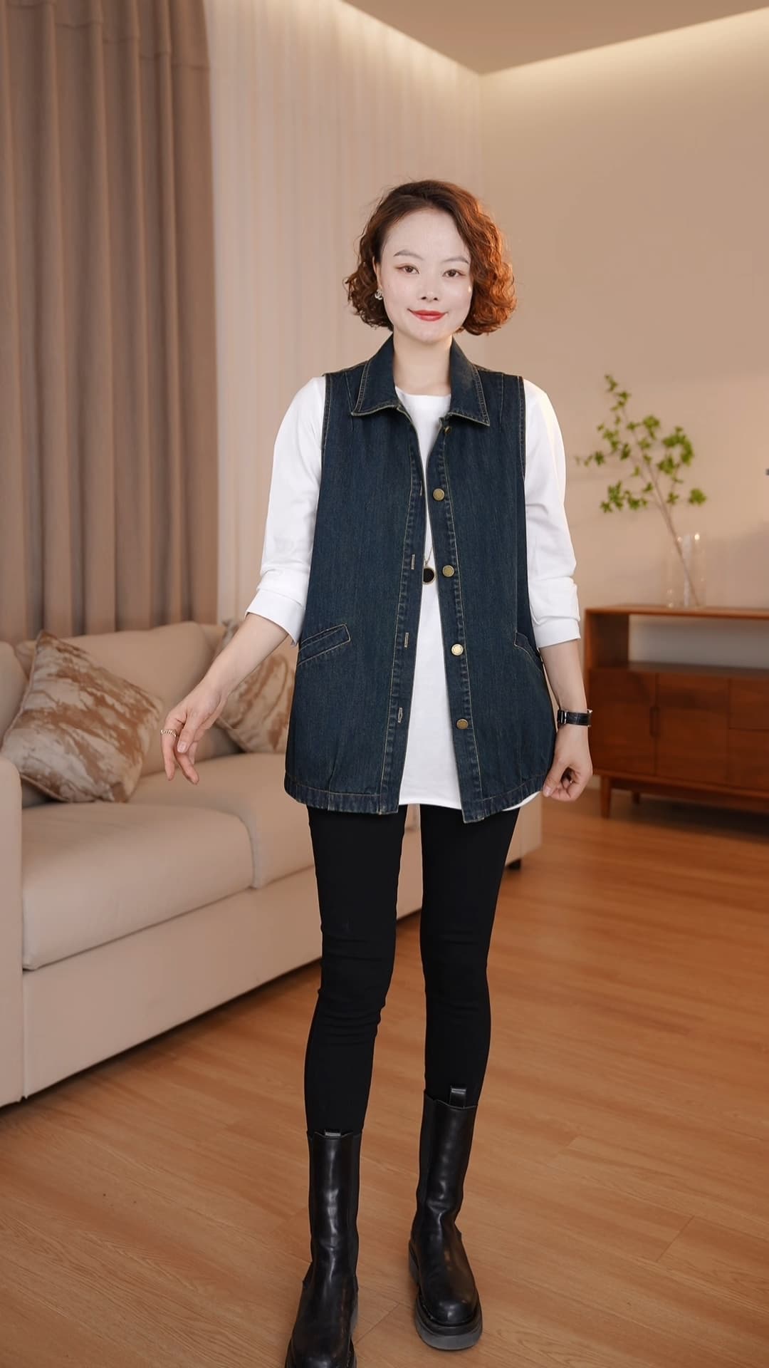 2026 가을 새로운 유럽 역 데님 워시 물 조끼 여자 다용도 캐주얼 패션 미니멀리즘 연령 감소 조끼 맨위 상세 이미지 11