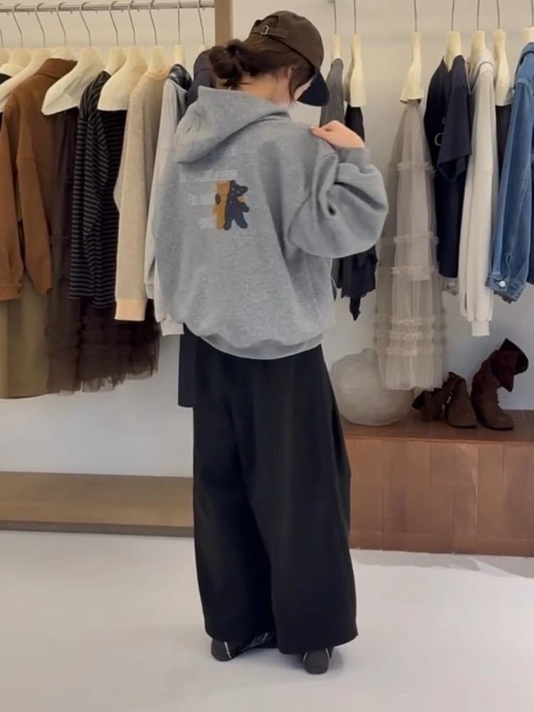 이른 가을 한 부서 느긋한 chic 후드티 고유 한 슈퍼 잘 생긴 작은 대중 디자인 센스 슬림해 보이는 회색 후드 프린트 맨위 이미지 2