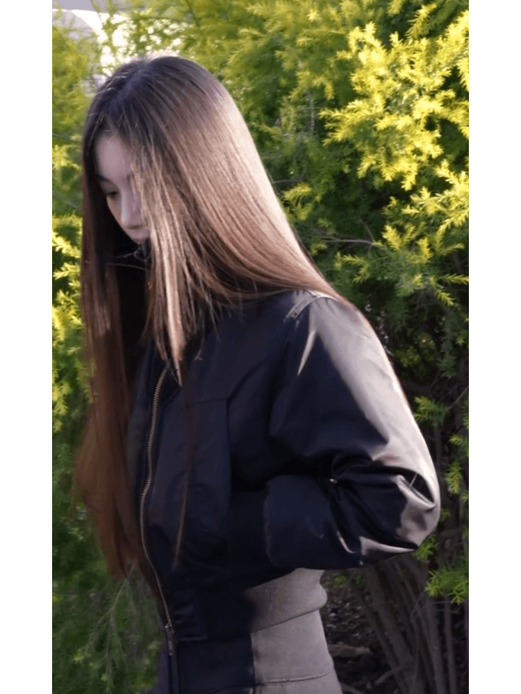 검정색 재킷 재킷 2026 가을 새로운 고유 한 슈퍼 잘 생긴 패션 캐주얼 다용도 스탠드 칼라 지퍼 짧은 맨위 상세 이미지 6