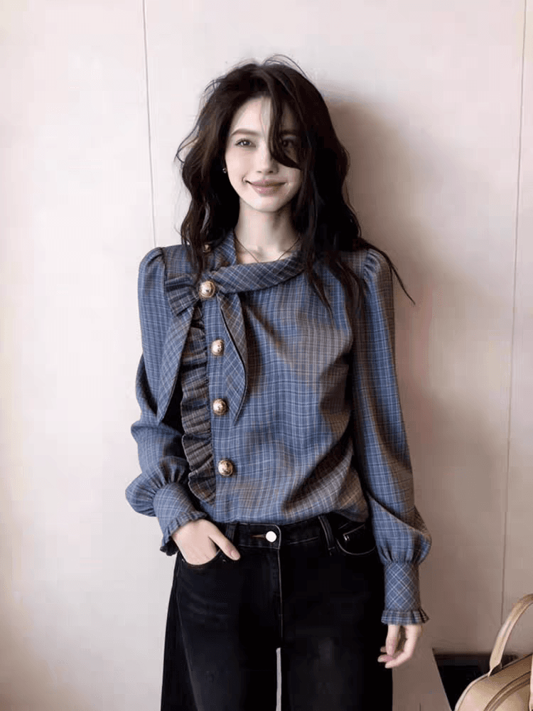 고유 한 아름다운 슈퍼 잘 생긴 맨위 여성 2026 년 가을 새로운 프랑스식 디자인 센스 작은 대중 패션 품격 긴팔 상세 이미지 4