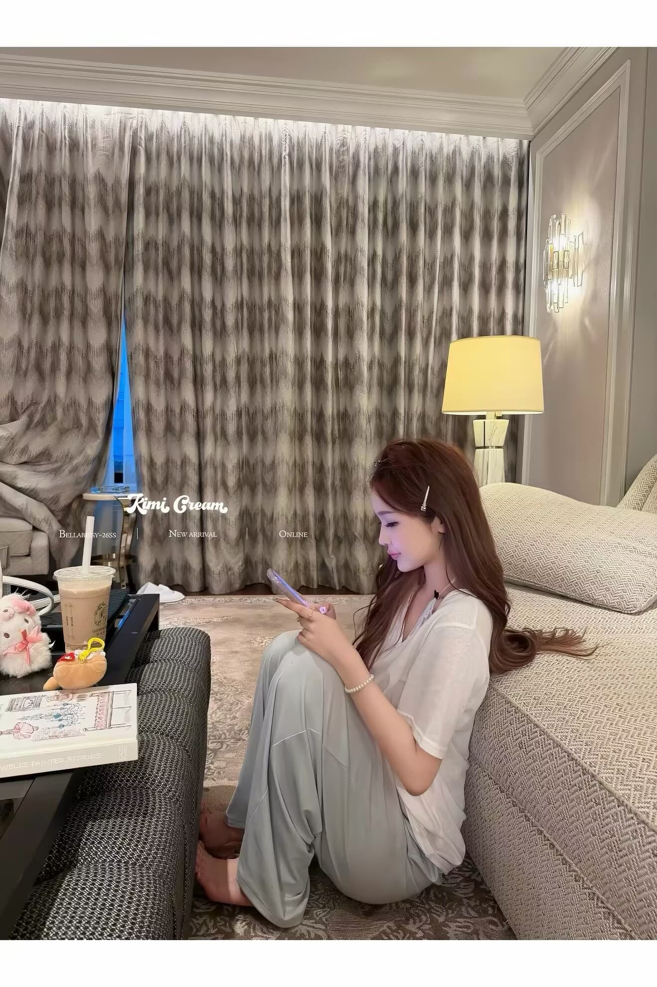 kimicoy 크림 freedom 호흡 초여름 차가운 바지 있음 주머니 캐주얼 도루 센스 확실하지 않음 넓적 다리 하느님 바지 상세 이미지 22
