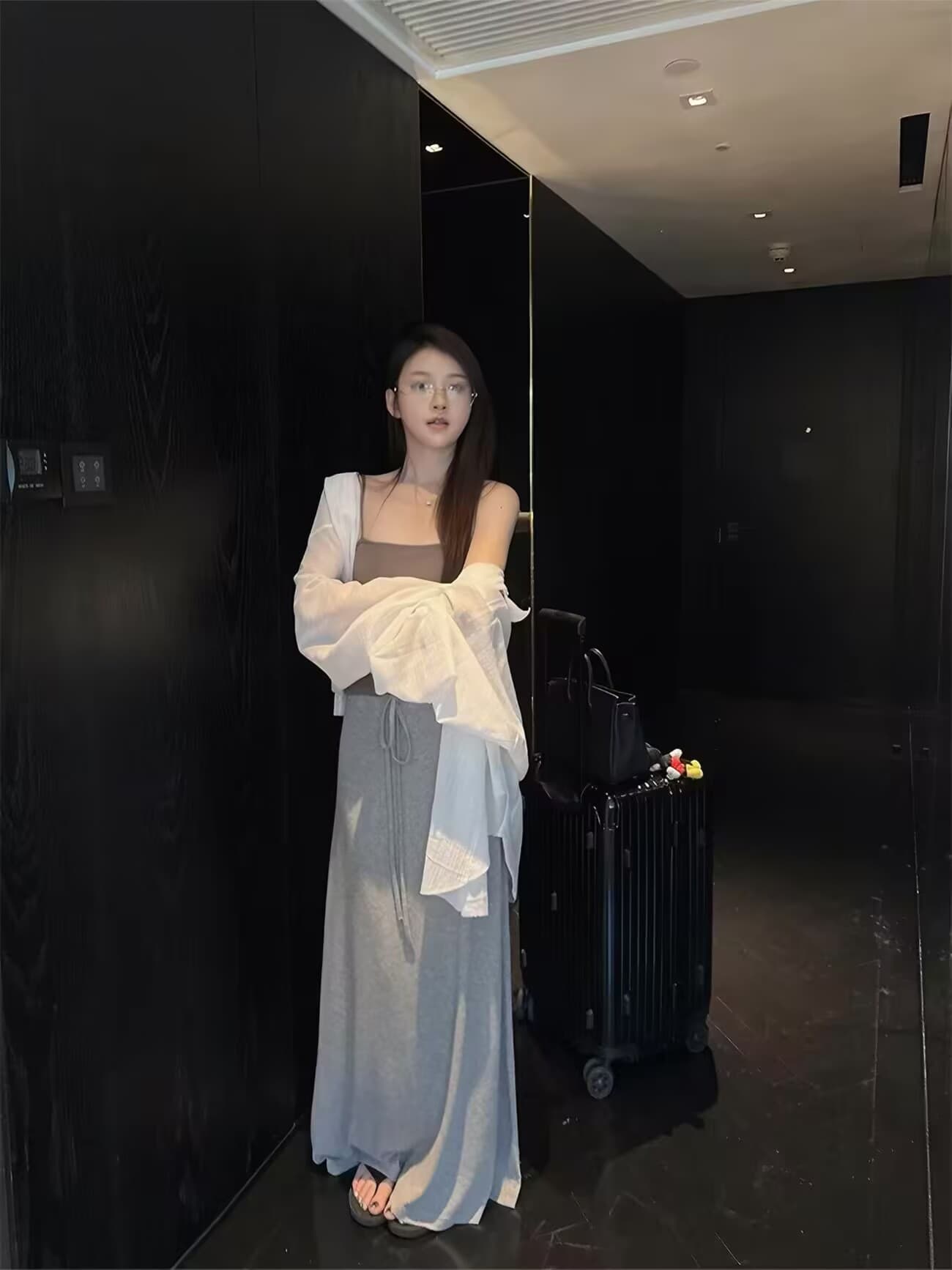 느긋한 제한적 서리가 내린 부서 도루 도루 가면 종이 사람들 반신 스커트 상세 이미지 9