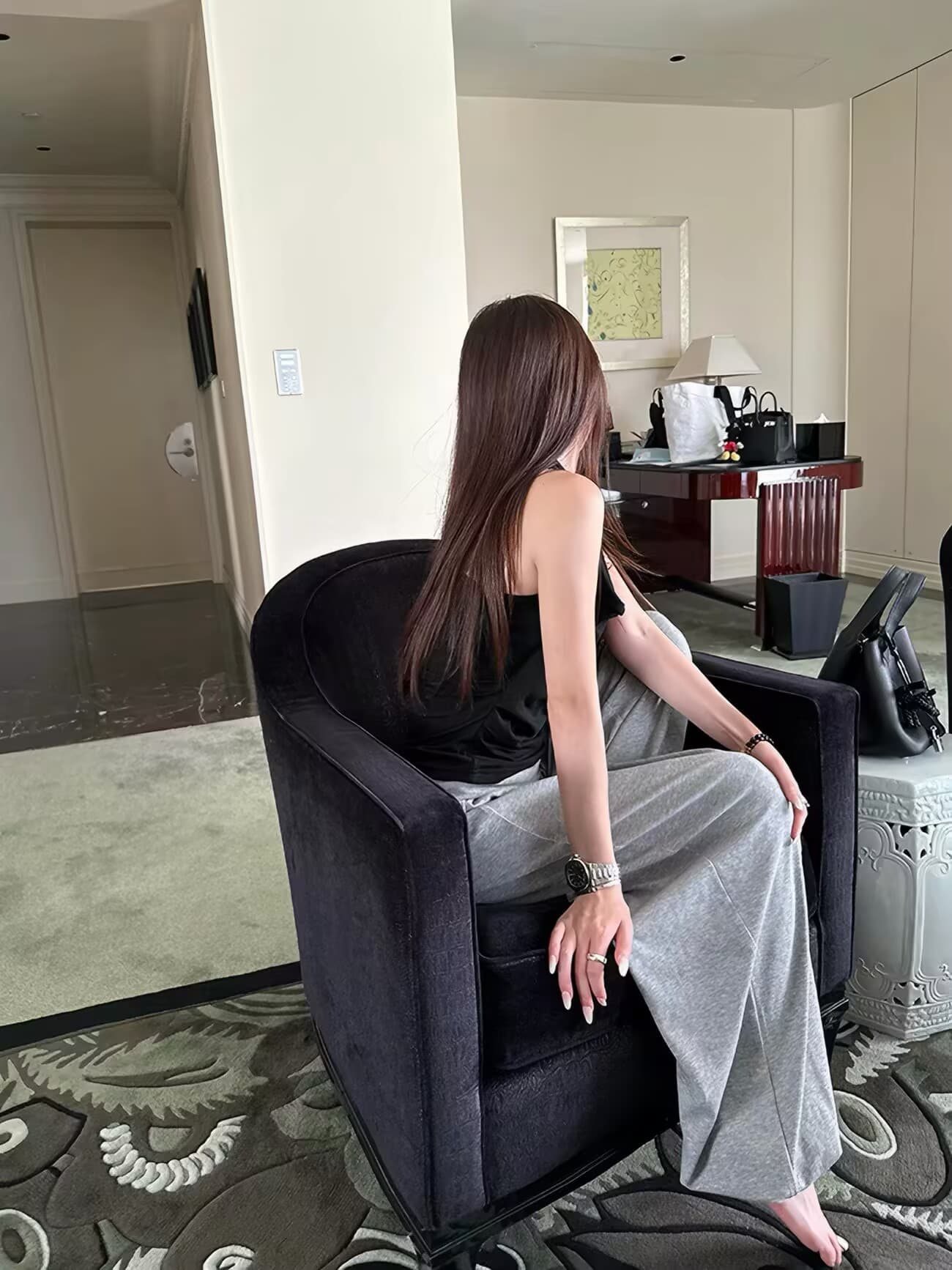 무료 호흡 바지 요가 가면 뒤집다 측면 디자인 부드러운 다시 우는 소리 다시 부담하지 마세요. 도루 도루 랜턴 니트 바지 상세 이미지 27