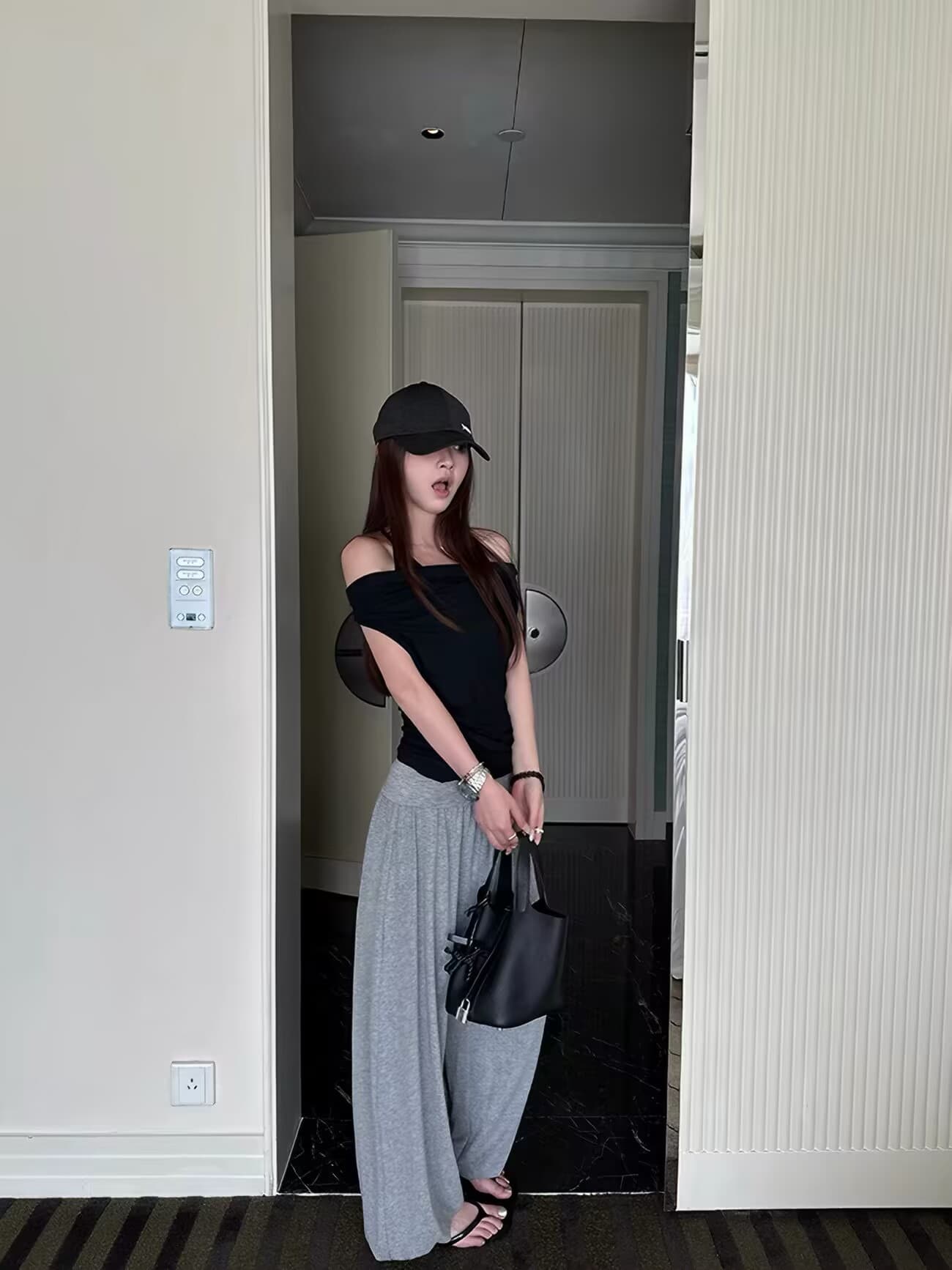 무료 호흡 바지 요가 가면 뒤집다 측면 디자인 부드러운 다시 우는 소리 다시 부담하지 마세요. 도루 도루 랜턴 니트 바지 상세 이미지 19