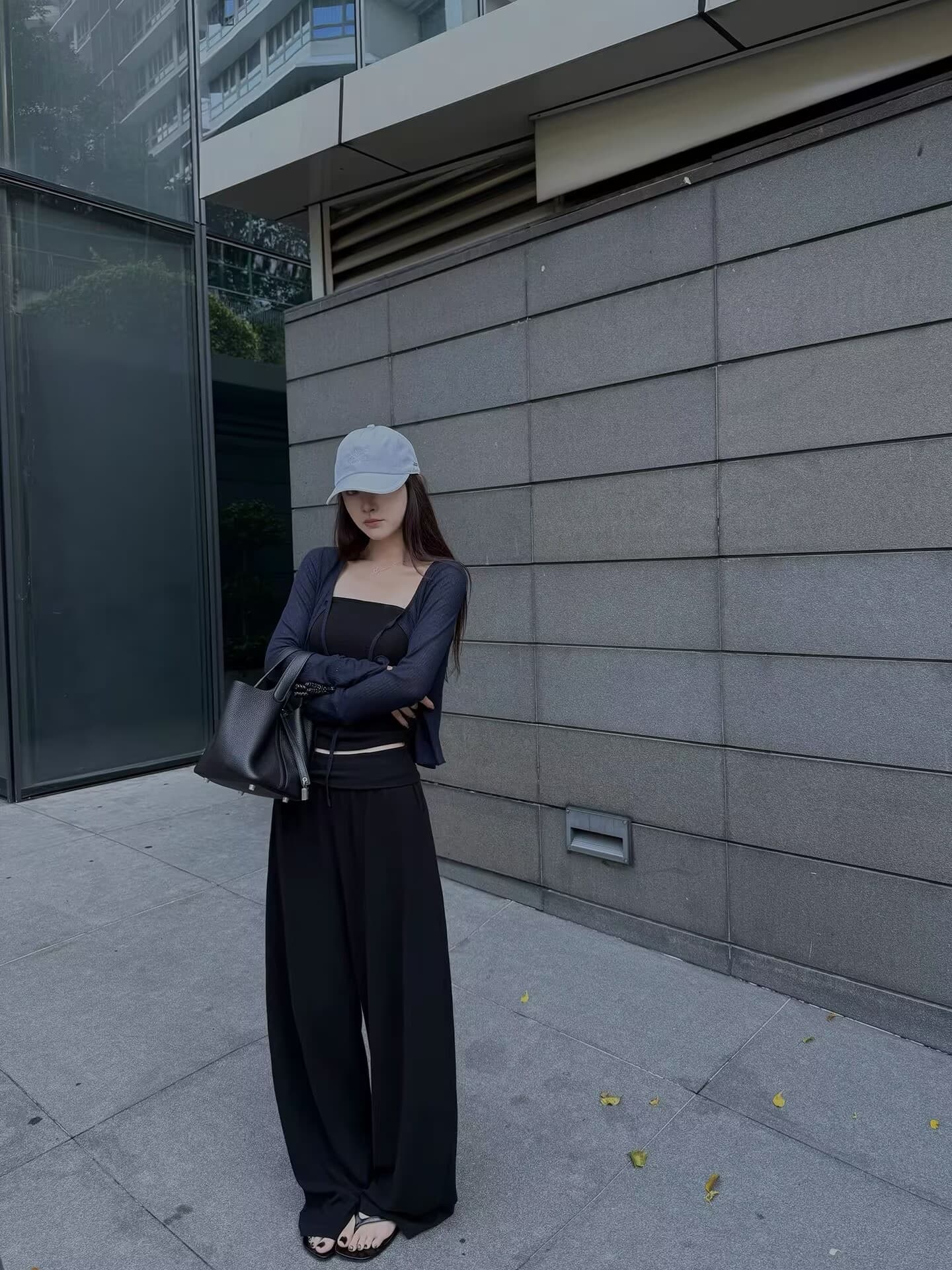 태연자약하다 벤트 바지 파삭 파삭 한 붙여 넣기 버스트 뒤집다 측면 요가 바지 부담하지 마세요. 센스 스트레이트 버전 도루 도루 니트 바지 이미지 4