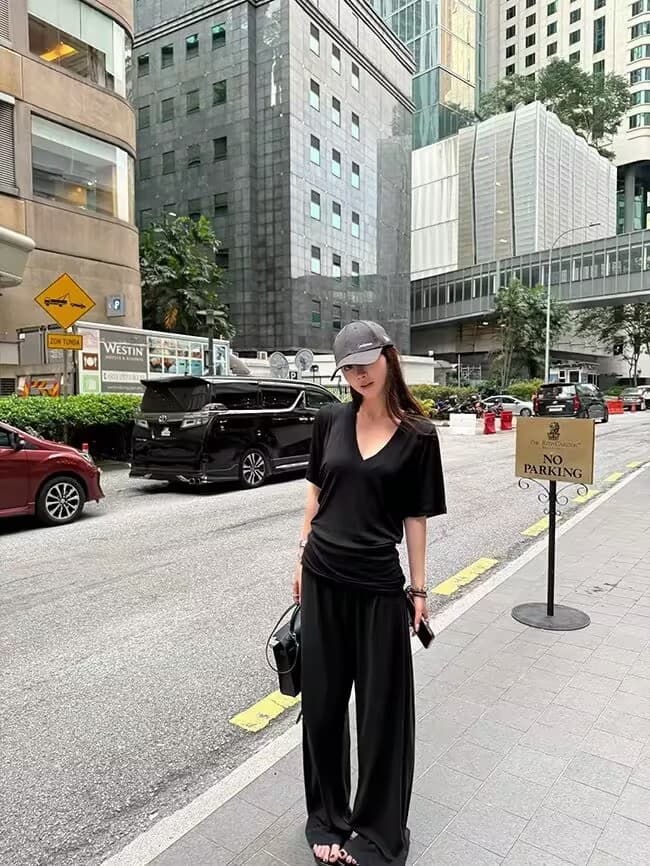 태연자약하다 벤트 바지 파삭 파삭 한 붙여 넣기 버스트 뒤집다 측면 요가 바지 부담하지 마세요. 센스 스트레이트 버전 도루 도루 니트 바지 상세 이미지 29