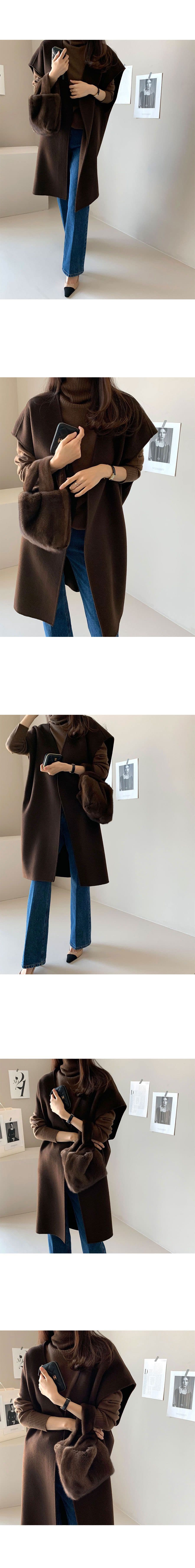 가을 겨울 일본식 여성 의류 망토 디자인 센스 루즈핏 박쥐 셔츠 모직 중간 길이 베스트 재킷 상세 이미지 12