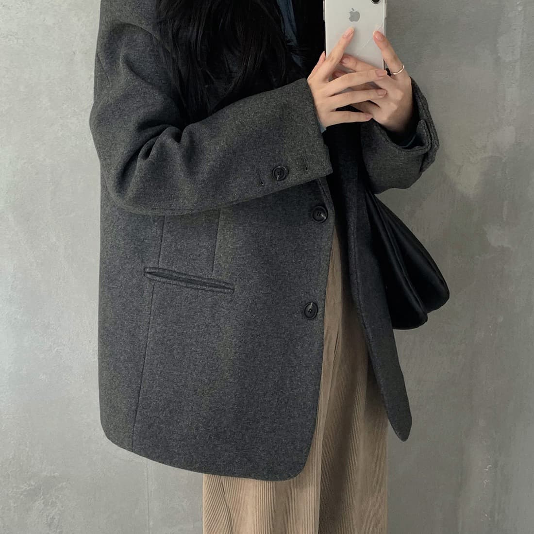 가을 겨울 새로운 한 부서 그는 벤 바람 루즈핏 두꺼운 모직 외투 3 색 상세 이미지 34