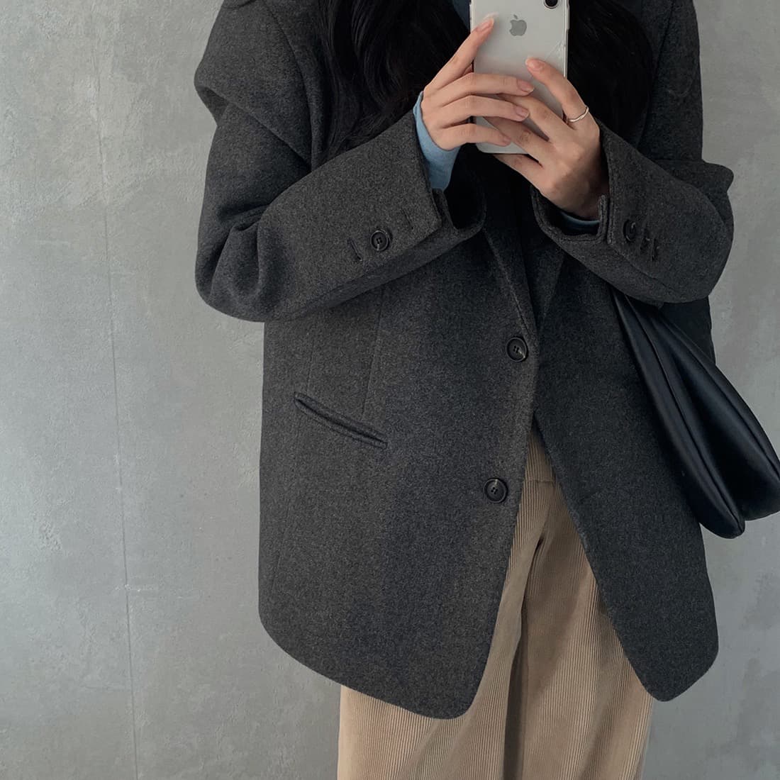 가을 겨울 새로운 한 부서 그는 벤 바람 루즈핏 두꺼운 모직 외투 3 색 상세 이미지 38