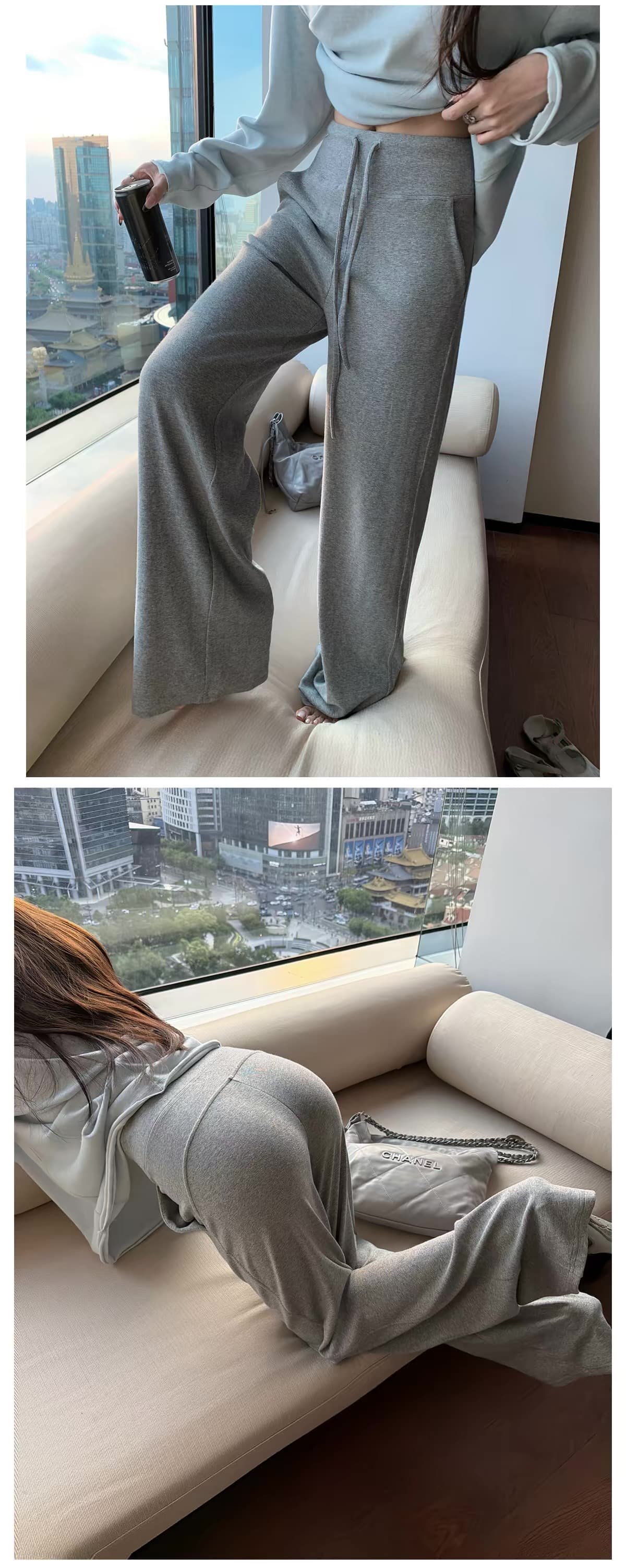 superniniyy 워프 엉덩이 yoga 바지 높음 그램 무거운 찹쌀 叽 叽 느슨함 센스 워프 엉덩이 선 디스플레이 다리 좋은 캐주얼 긴 바지 상세 이미지 7