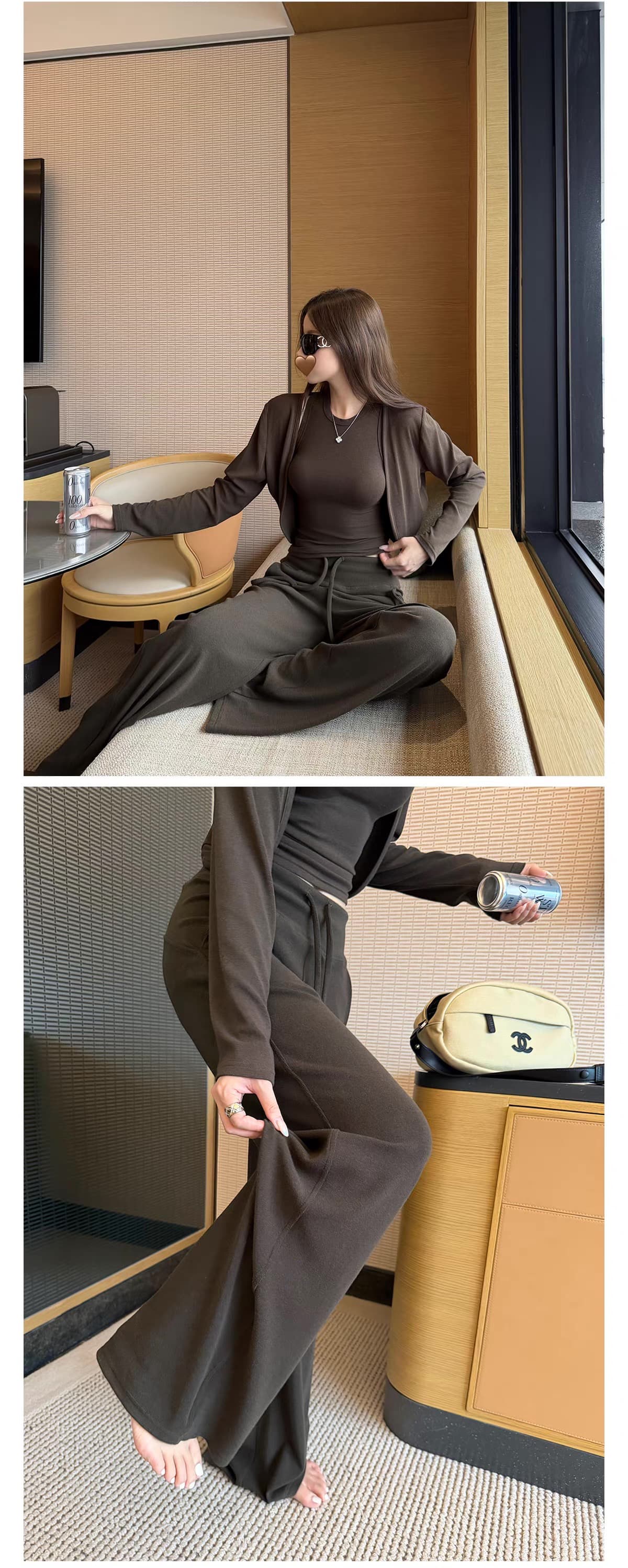 superniniyy 워프 엉덩이 yoga 바지 높음 그램 무거운 찹쌀 叽 叽 느슨함 센스 워프 엉덩이 선 디스플레이 다리 좋은 캐주얼 긴 바지 상세 이미지 25