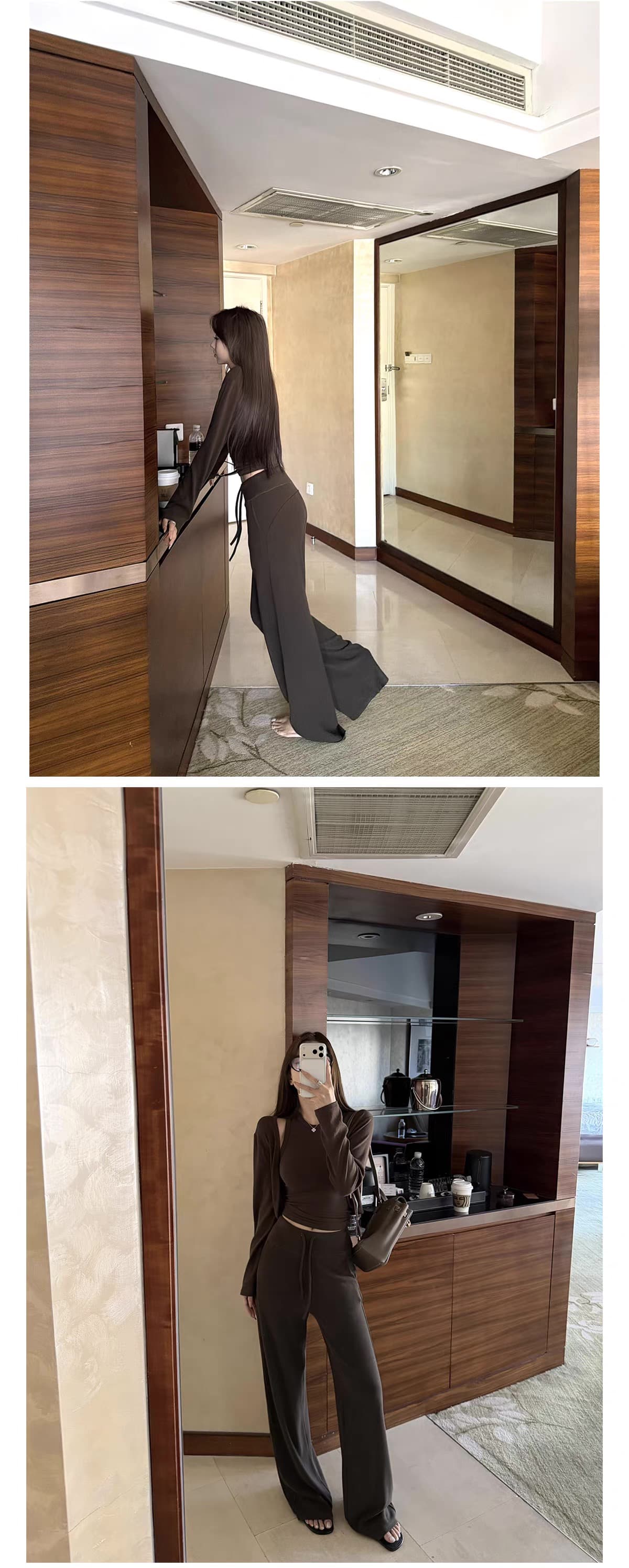 superniniyy 워프 엉덩이 yoga 바지 높음 그램 무거운 찹쌀 叽 叽 느슨함 센스 워프 엉덩이 선 디스플레이 다리 좋은 캐주얼 긴 바지 상세 이미지 32