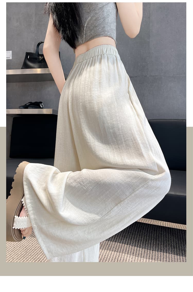 실사 얼음 실크 면 린넨 바지 펌프 로프 와이드 레깅스 바지 여름 도루 하이웨이스트 루즈핏 느긋한 바람 캐주얼 스트레이트 바닥 청소 바지 상세 이미지 18