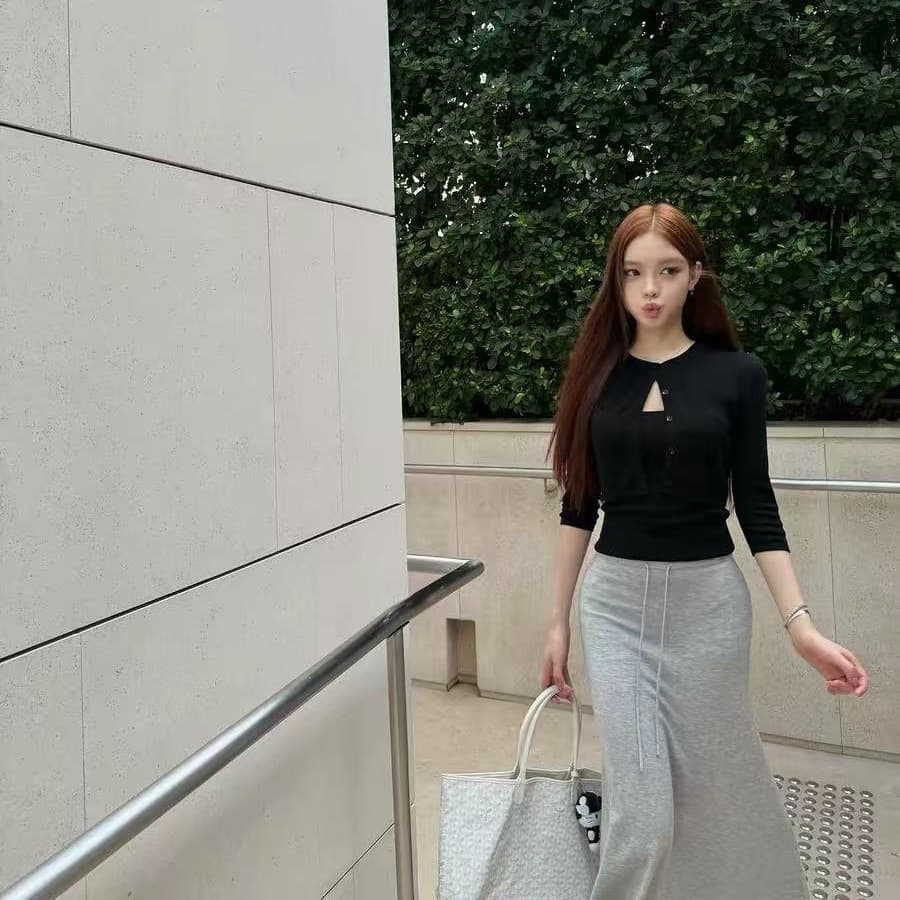 안녕하세요. 팬 팬 산소 화이트 여성 한 부서 차가운 센스 니트 오픈 가디건 조끼 세트 부드러운 품격 투피스 세트 이미지 5