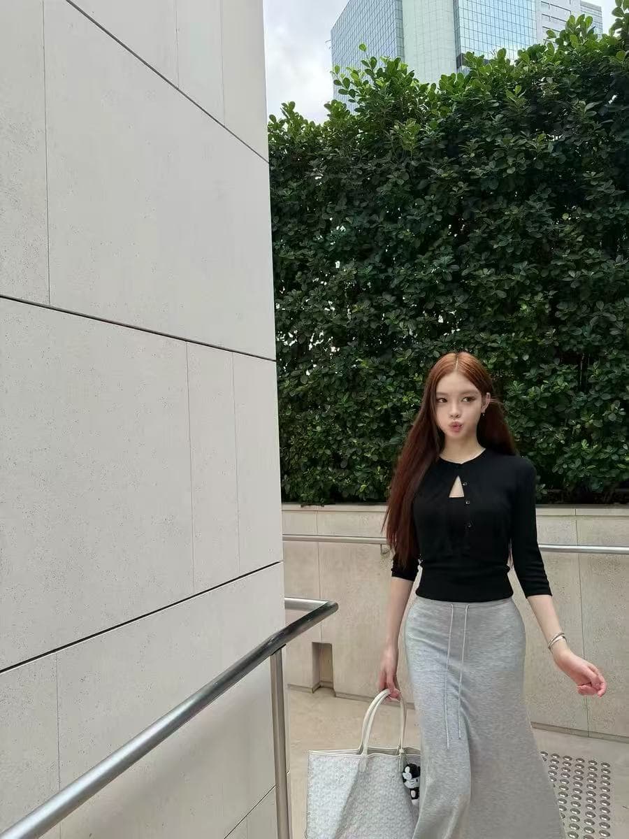 안녕하세요. 팬 팬 산소 화이트 여성 한 부서 차가운 센스 니트 오픈 가디건 조끼 세트 부드러운 품격 투피스 세트 상세 이미지 5
