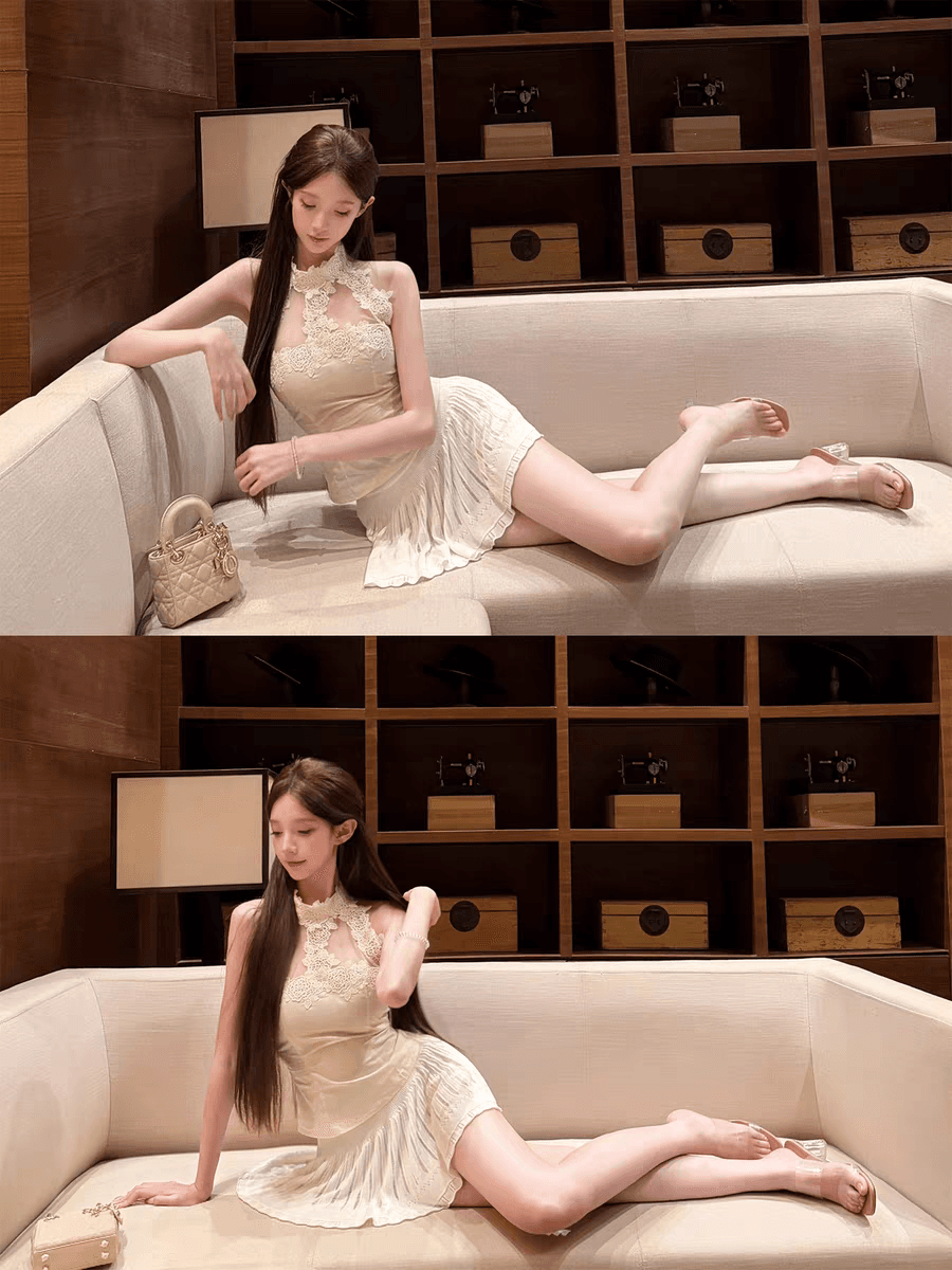 6 30 20 00 titi 작은 자매 소보 무곡 사계절 웨어러블 절묘한 자수 니트 반 스커트 상세 이미지 1
