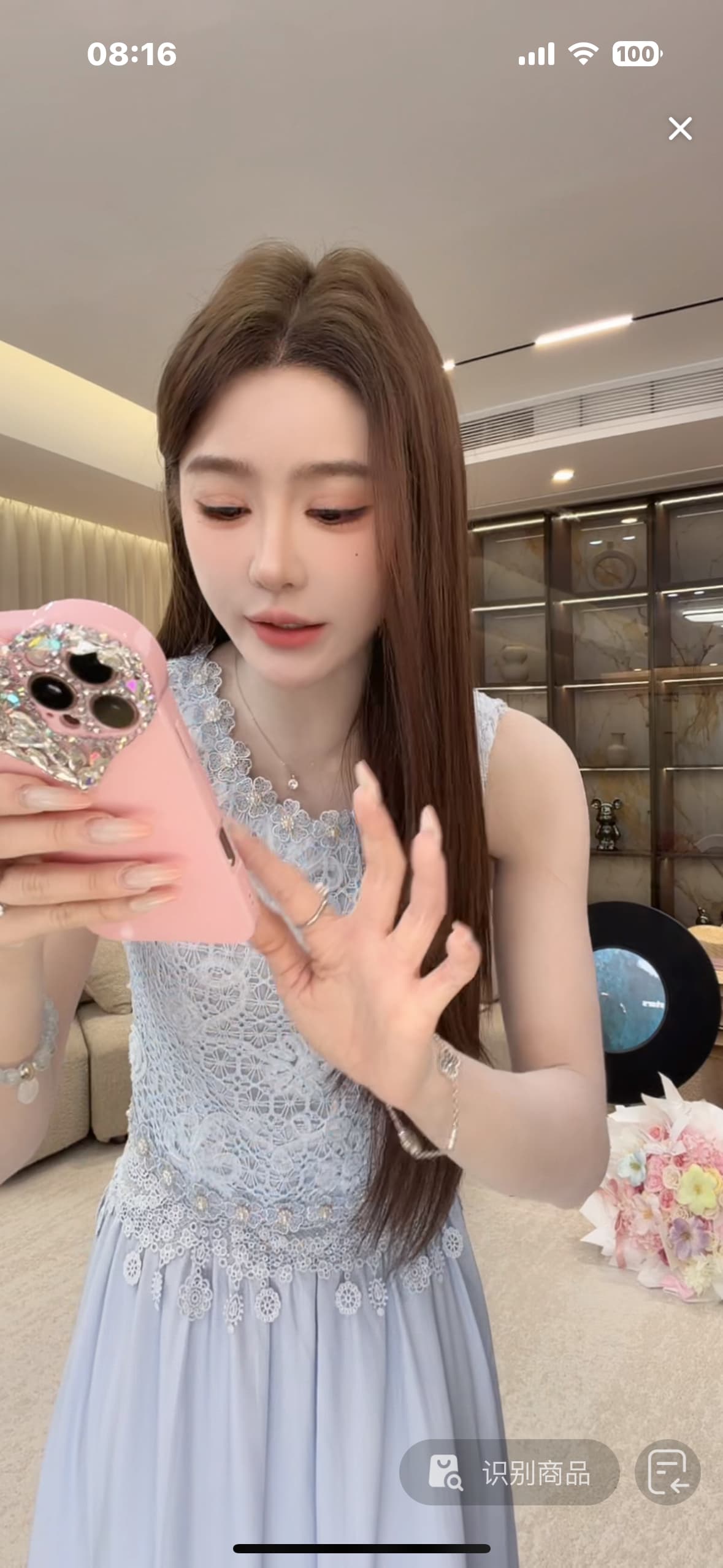 웨스트 En 맞춤 마드리드 여름 꿈 절묘한 3 차원 디스크 꽃 봉오리 실크 맨위 반 스커트 세트 lnx6tz08 이미지 4