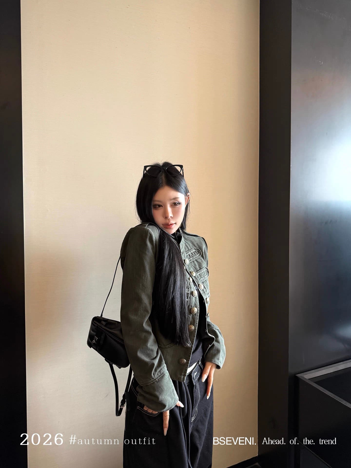 블랙 골드 나폴레옹 무거운 작업 워시 퇴색 한 대나무 마디 면 보여주기 필드 바람 서있는 자르다 재킷 상세 이미지 3