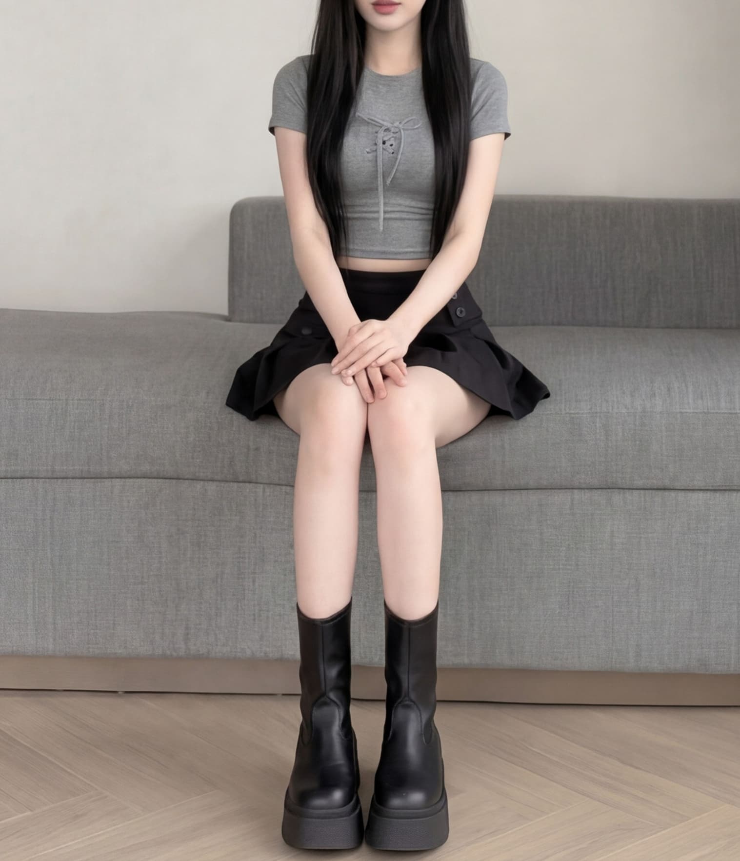 실사 2026 새로운 단색 플리츠 스커트 패션 몸매 가꾸기 다용도 출퇴근 정장 A라인 스커트 상세 이미지 7