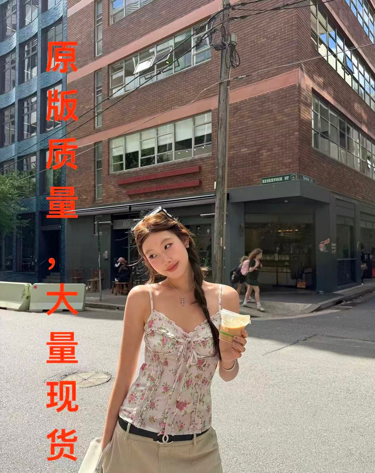 이순신 다이안 봄 정원 아마 나비 매듭 프릴 꽃무늬 단색 더블 버전 명중 가져 가라. 캐미솔