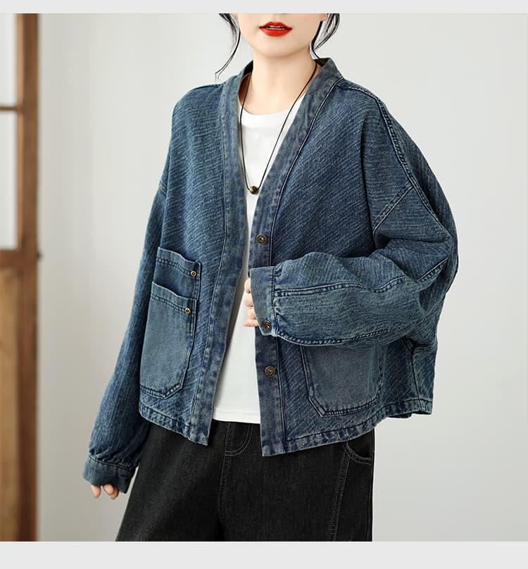 실사 데님 짧은 외투 상세 이미지 9