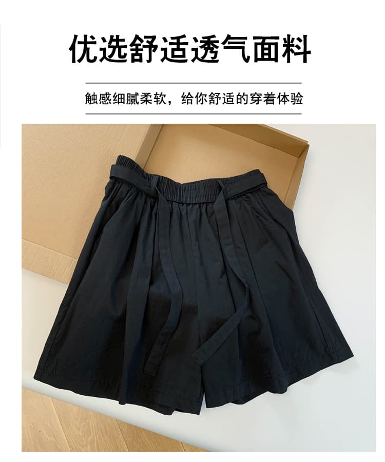 미니멀리즘 캐주얼 워시 물 면 넓은 다리가 짧다. 바지 여성 2026 여름 다용도 슬림해 보이는 한 마디 5 점 핫 바지 루즈핏 굴곡 바지 상세 이미지 7