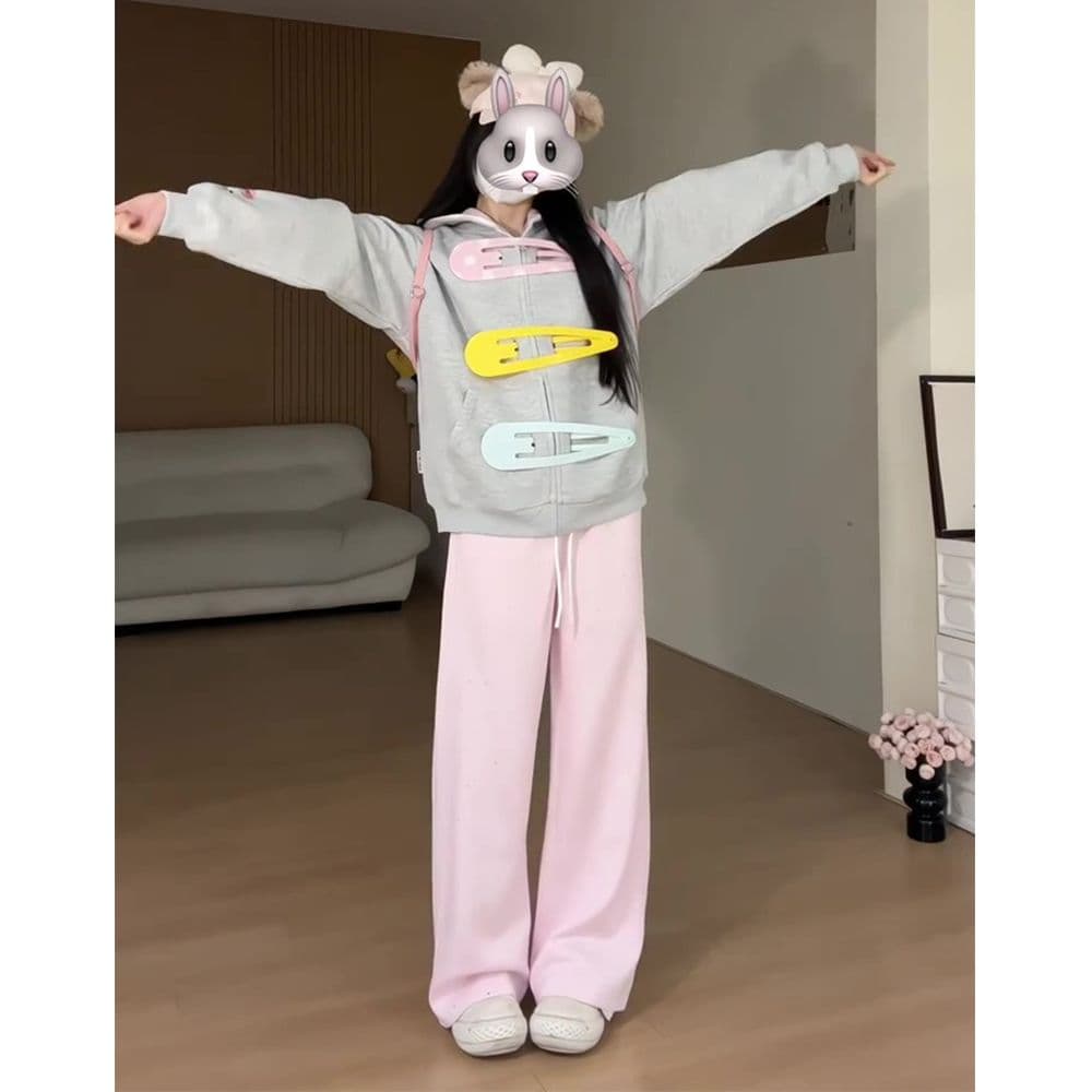얇은 스타일 털이 있는 높은 품질 원본 부형제 순수한 Mianhua 면 칫솔질 복합 후드티 여성 이미지 2